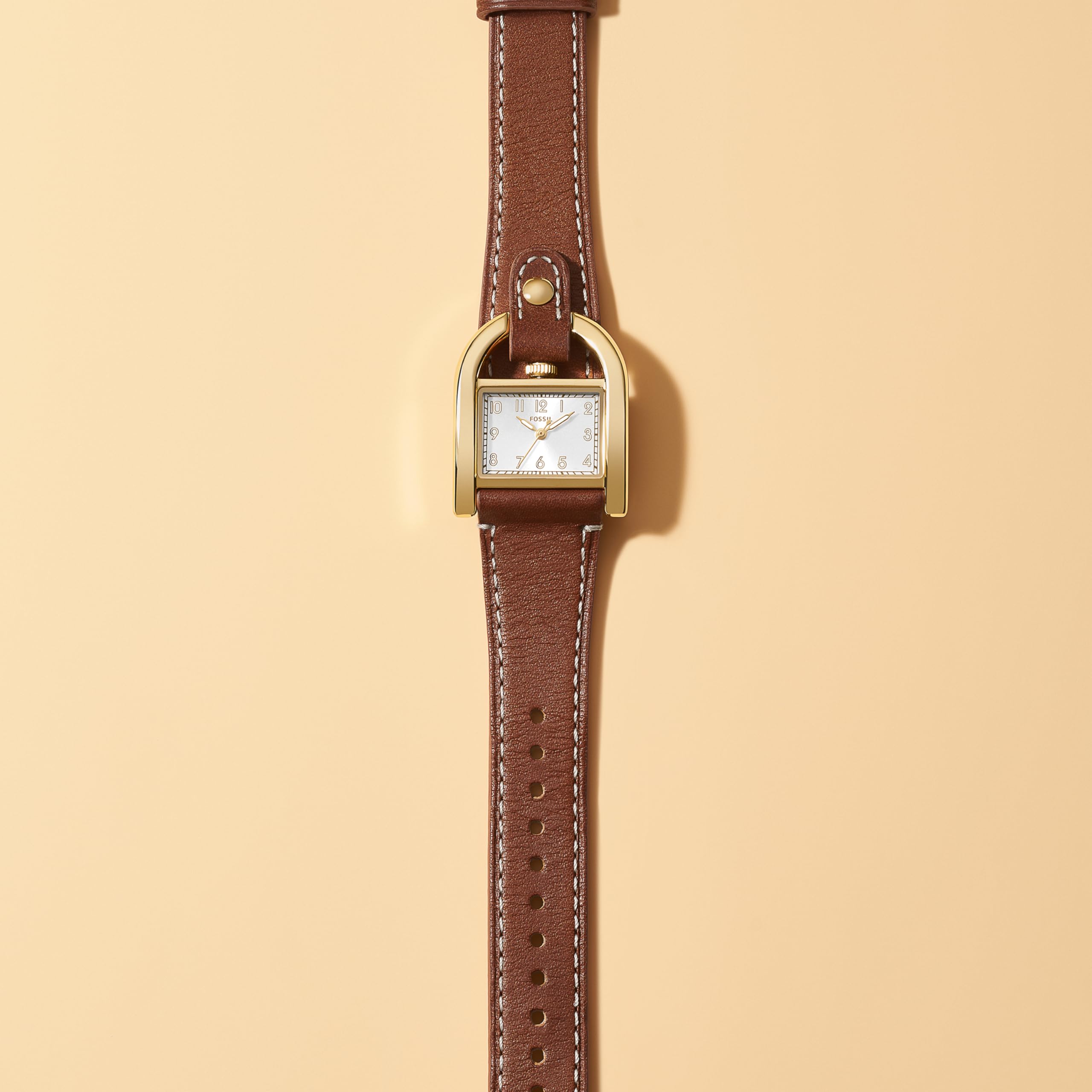 Fossil Women's Harwell Quartz Stainless Steel and Leather Three-Hand Watch