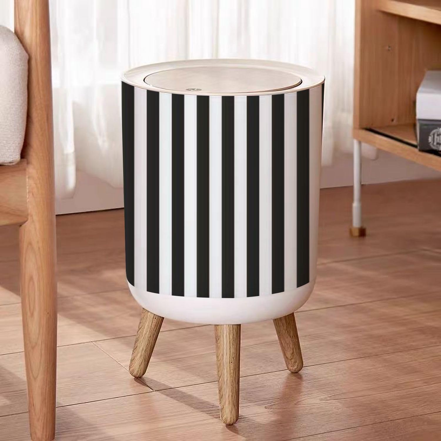 Poubelle Press Top Sans Odeur Anti-Animaux - Petite Poubelle Salle De Bain Et Cuisine 25.5x25x16.5 Cm