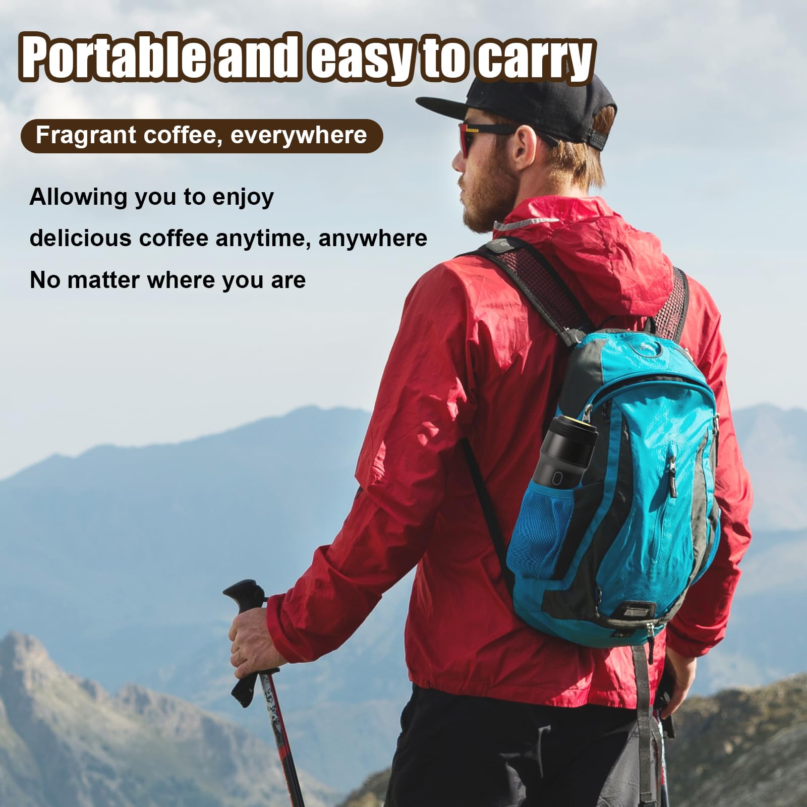 Yolispa Macchina da caffè Espresso elettrica Portatile per Auto Espresso 12 V, Macchina da caffè Portatile, caffettiera da Viaggio per Il Campeggio, 3 in 1 Capsula in Polvere Macchina