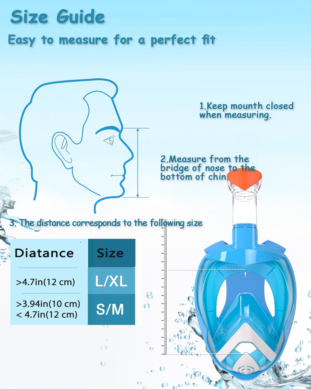 Flyboo Maschera da Snorkeling,Maschera Subacqueacon con Visuale Panoramica 180° Design Pieno Facciale e Compatibile con Videocamere Sportive Maschera per Immersioni per Adulti