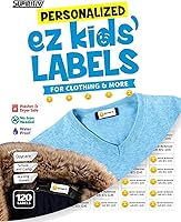 Vista 22 de 120 etiquetas de nombre impermeables personalizadas, autoadhesivas, para ropa, escuela, campamento, enfermería, juguetes, para todos los usos