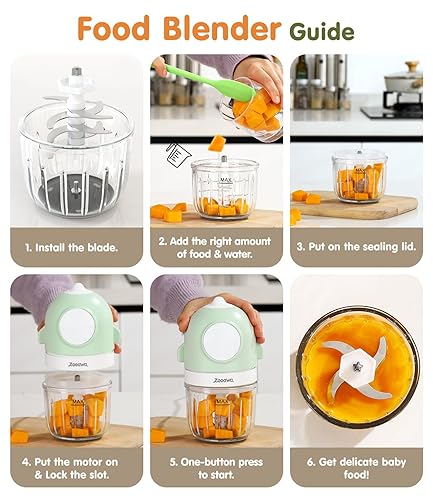 Miniatura 5 de Zooawa Fabricante de alimentos para bebés, procesador de alimentos para bebés 13 en 1 para alimentos para bebés, puré de bebé, frutas, vegetales,