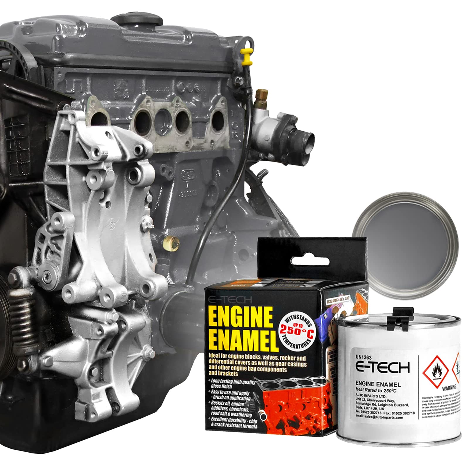 E-TECH - Graphite - Car/Bike Engine Enamel Paint - 250ml…