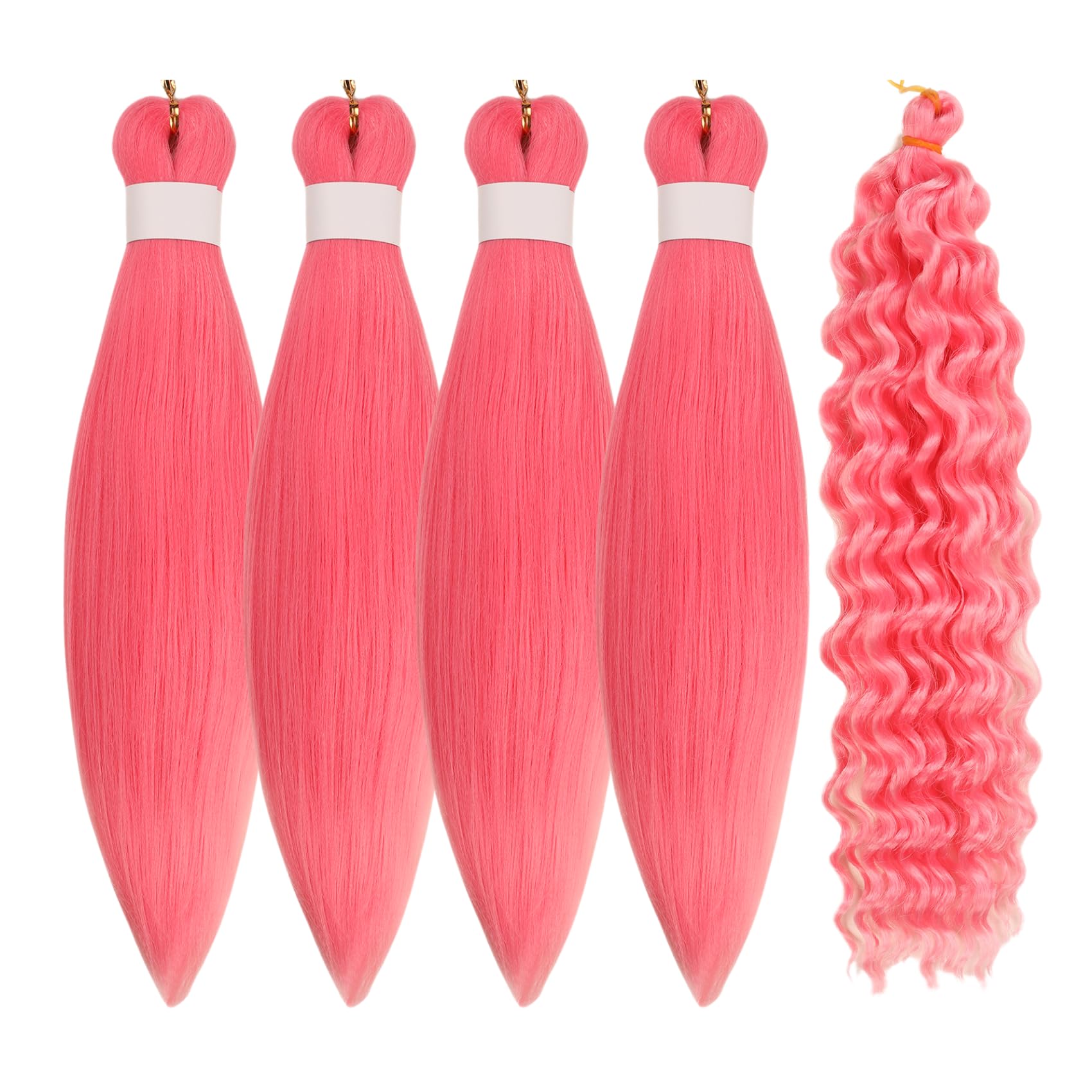 Pink Braiding Hair Pre stretched Boho Hair for Braiding Hair Extensions Kids Short Micro Curl Boho Braids Curly Crochet Bohemian Braids Water Deep