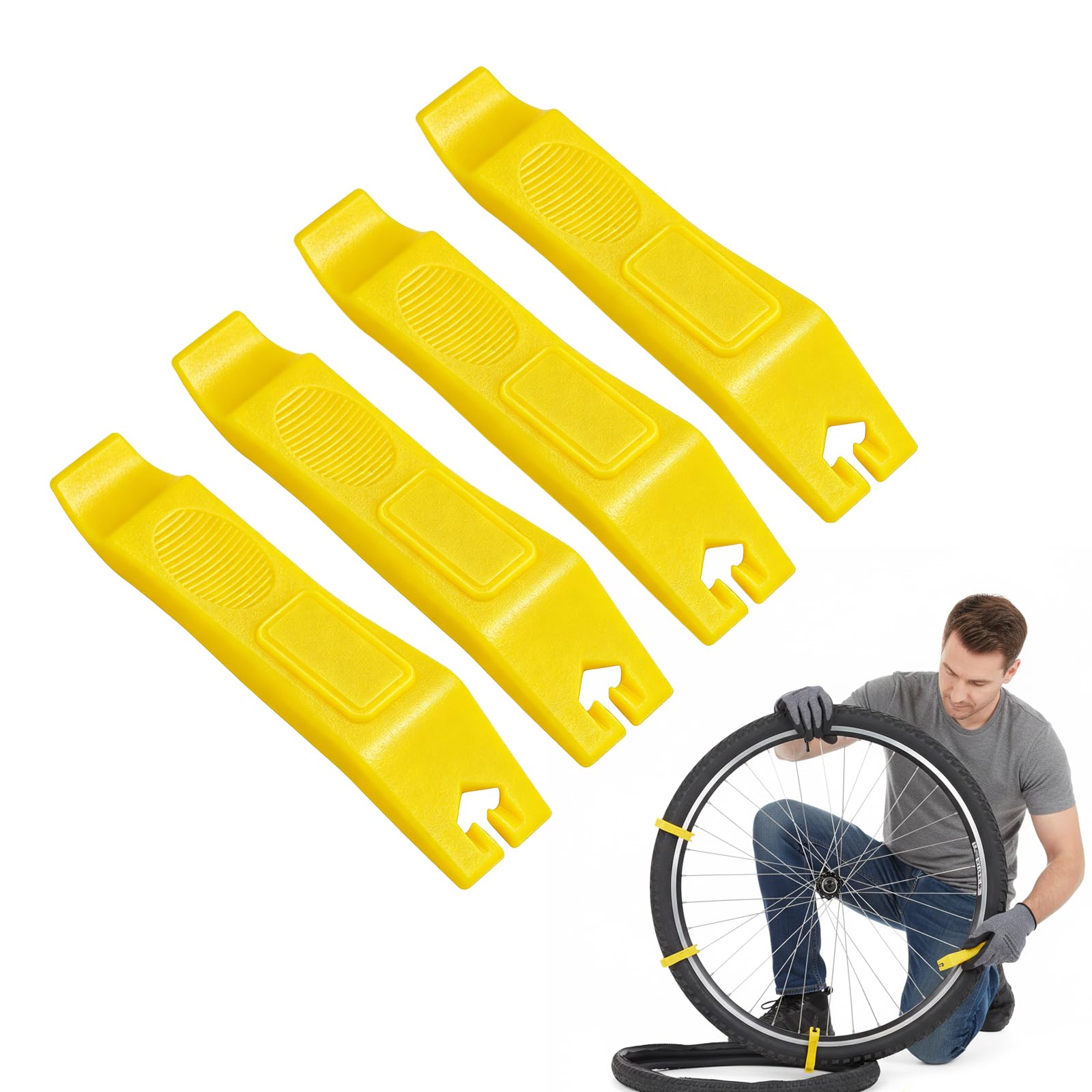 Bike Tyre Levers, 4 Pack Nylon Rim Repair Tools for Road and MTB Bikes