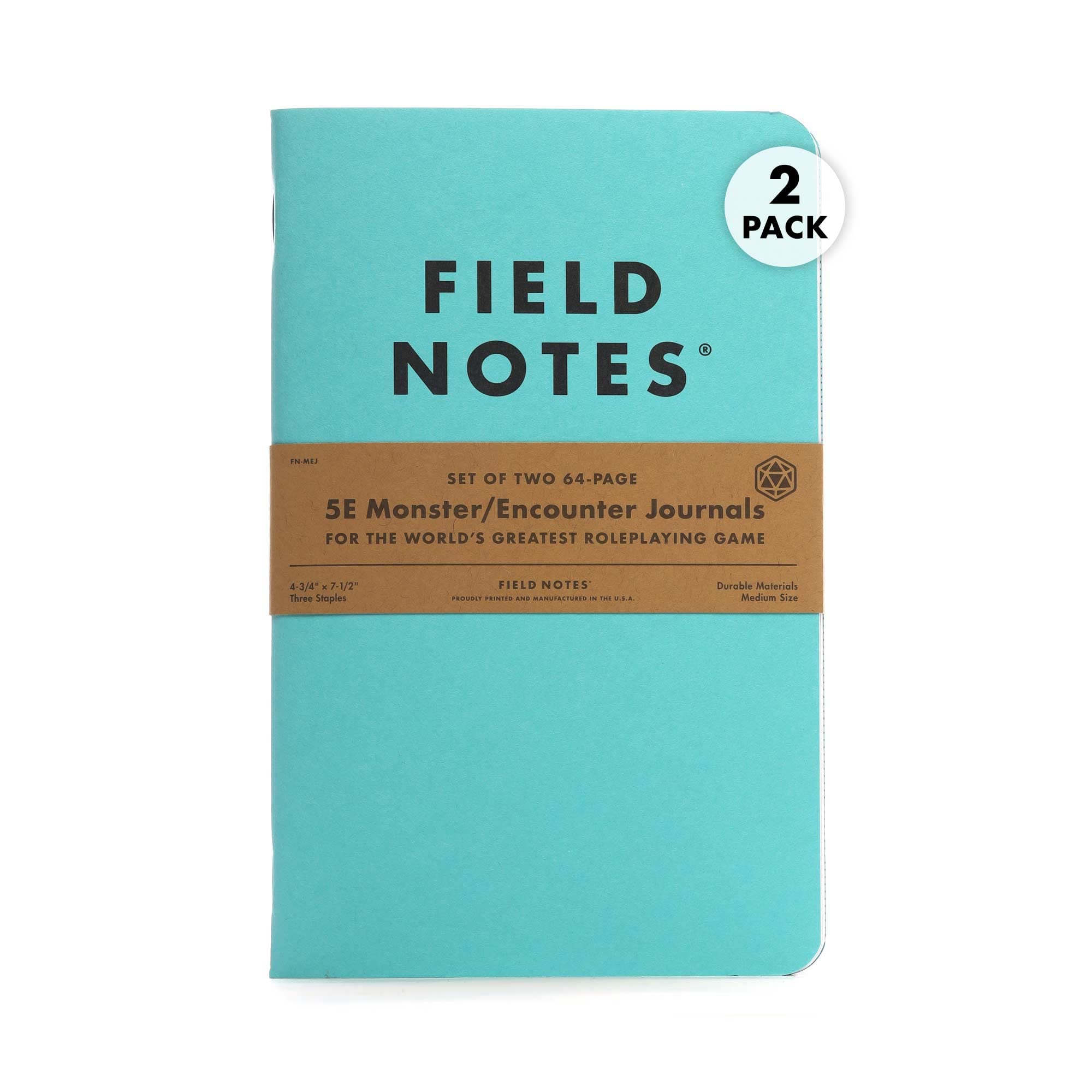 Field Notes: 5E Monster/Encounter Journal - 2 Pack - Monster and Encounter Notebook for Dungeons and Dragons Fifth Edition - 4.75 x 7.5 Inch
