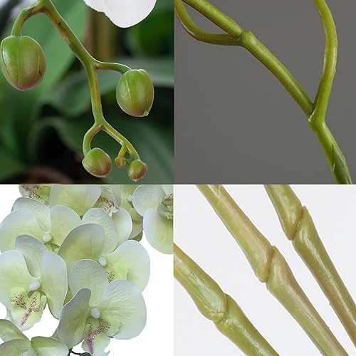 Miniatura 63 de FagusHome Phalaenopsis - Flores artificiales de 32 pulgadas, 6 piezas de orquídeas artificiales con tallo para decoración del hogar (rosa)