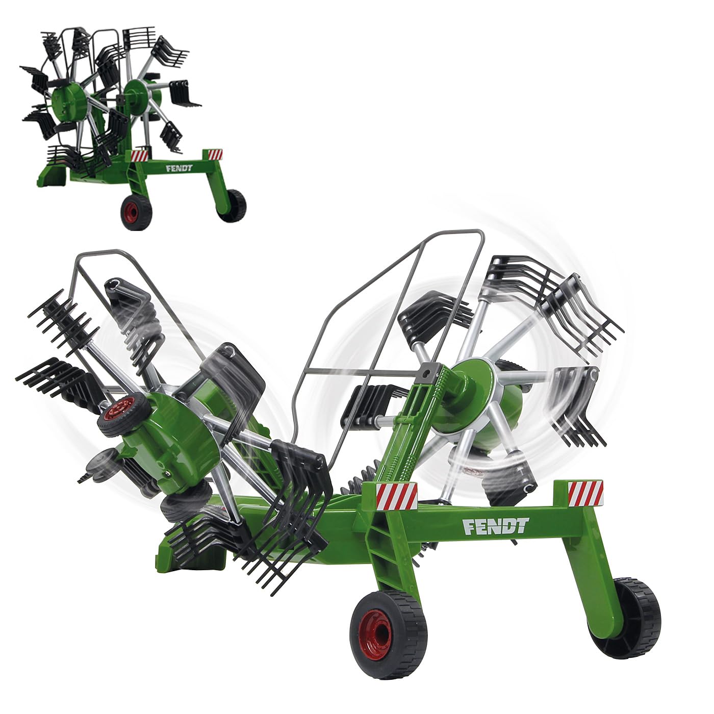 JAMARA 412589 – Fendt Rastrello Formatore – Denti rotanti Durante la Guida, Bracci mobili ribaltabili radiocontrollati, Gancio Anteriore del rimorchio
