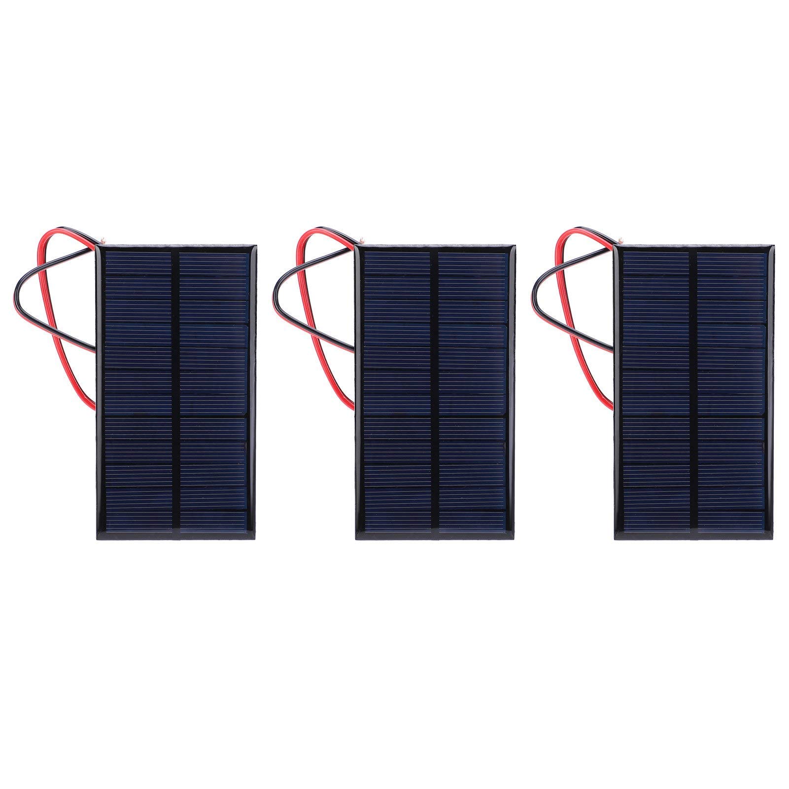 3 Pièces Panneaux Solaires Polycristallins DC 6V 1W Module D'alimentation Cellulaire, Panneau Solaire Avec Câble de 30 cm pour Lampes Solaires de Paysage