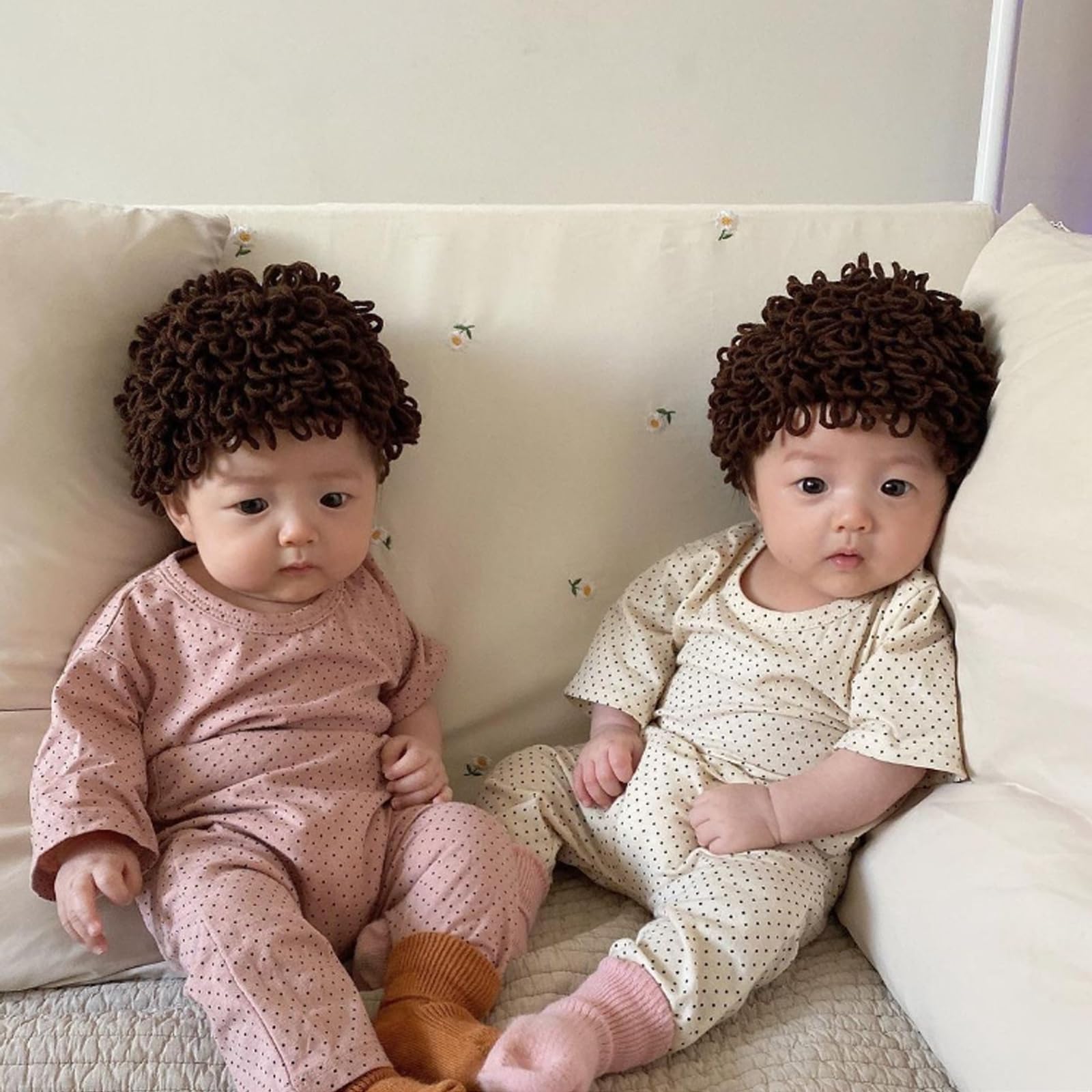 Amazon.co.jp: ベビーアフロウィッグ 帽子 子供 キッズ ニット 秋 冬 
