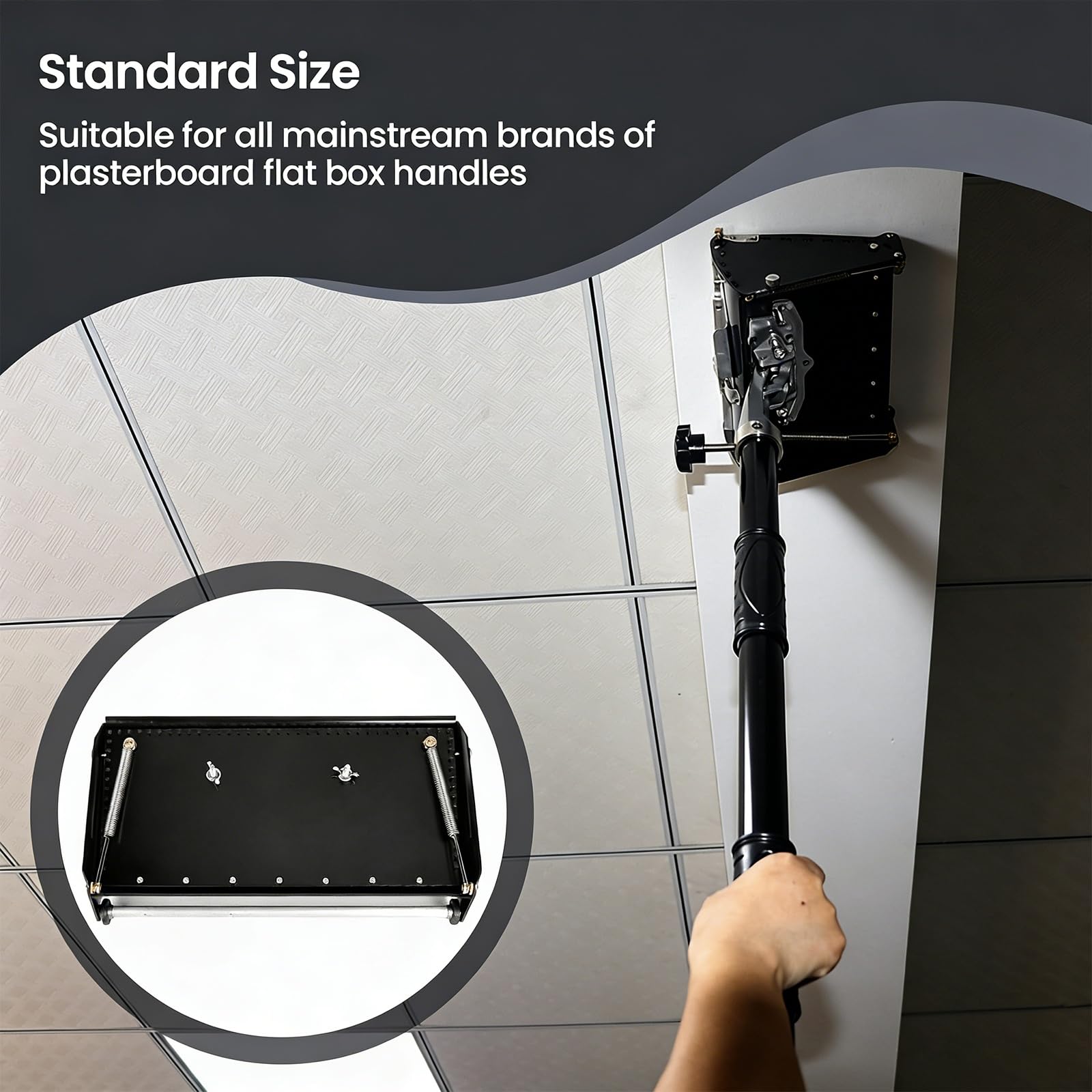 Narzędzia do płyt kartonowo-gipsowych, płaskie pudełko ze stopu aluminium, profesjonalne płaskie pudełko do płyt kartonowo-gipsowych z uchwytem 42-65 cm, 20 cm, płyta gipsowo-kartonowa, błoto