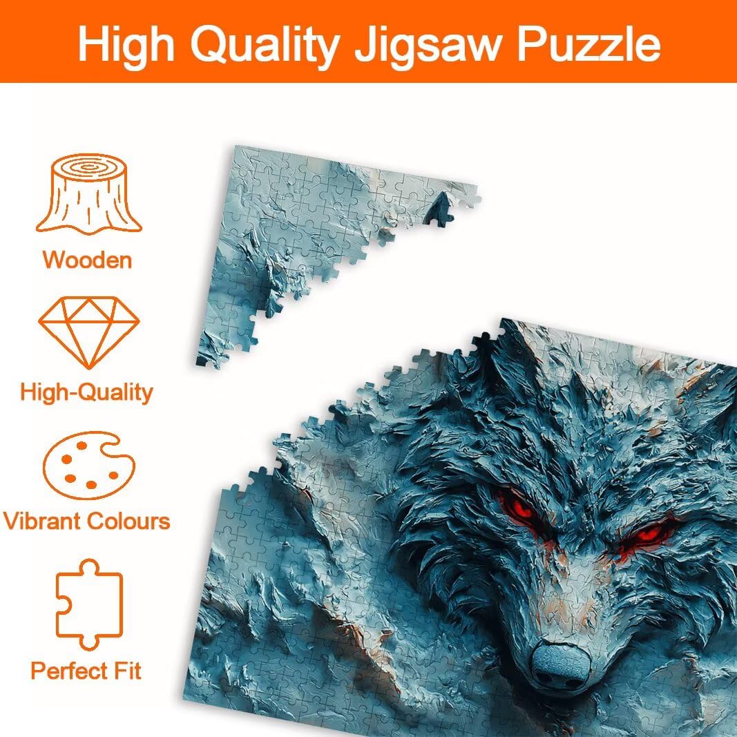 Puzzle Lobo, Puzzle 1000 Piezas, Rompecabezas, Regalo Mujer, Decor -8156