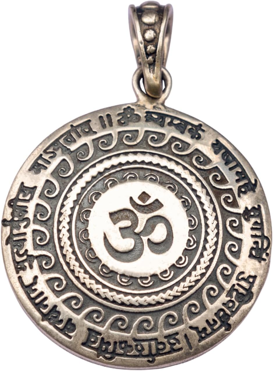 925 Sterling Silver Pendant, Maha Mrityunjaya Mantra Om Pendant, Well Stamped with 92.5, Statement Piece, Handcrafted Oxidized Indian Silver Pendant, Women Accessories