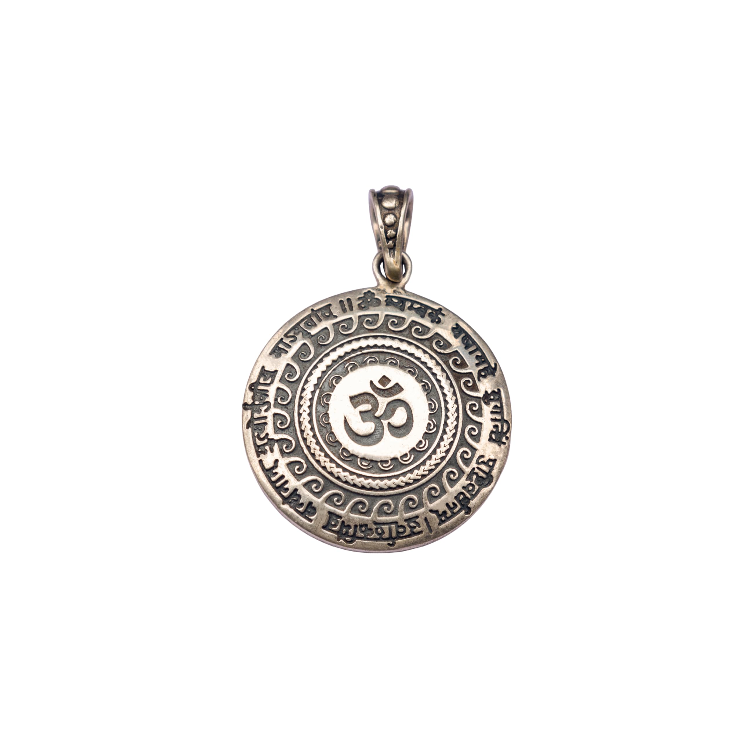 shyle 925 Sterling Silver Pendant, Maha Mrityunjaya Mantra Om Pendant, Well Stamped with 92.5, Statement Piece, Handcrafted Oxidized Indian Silver Pendant, Women Accessories-picture-42