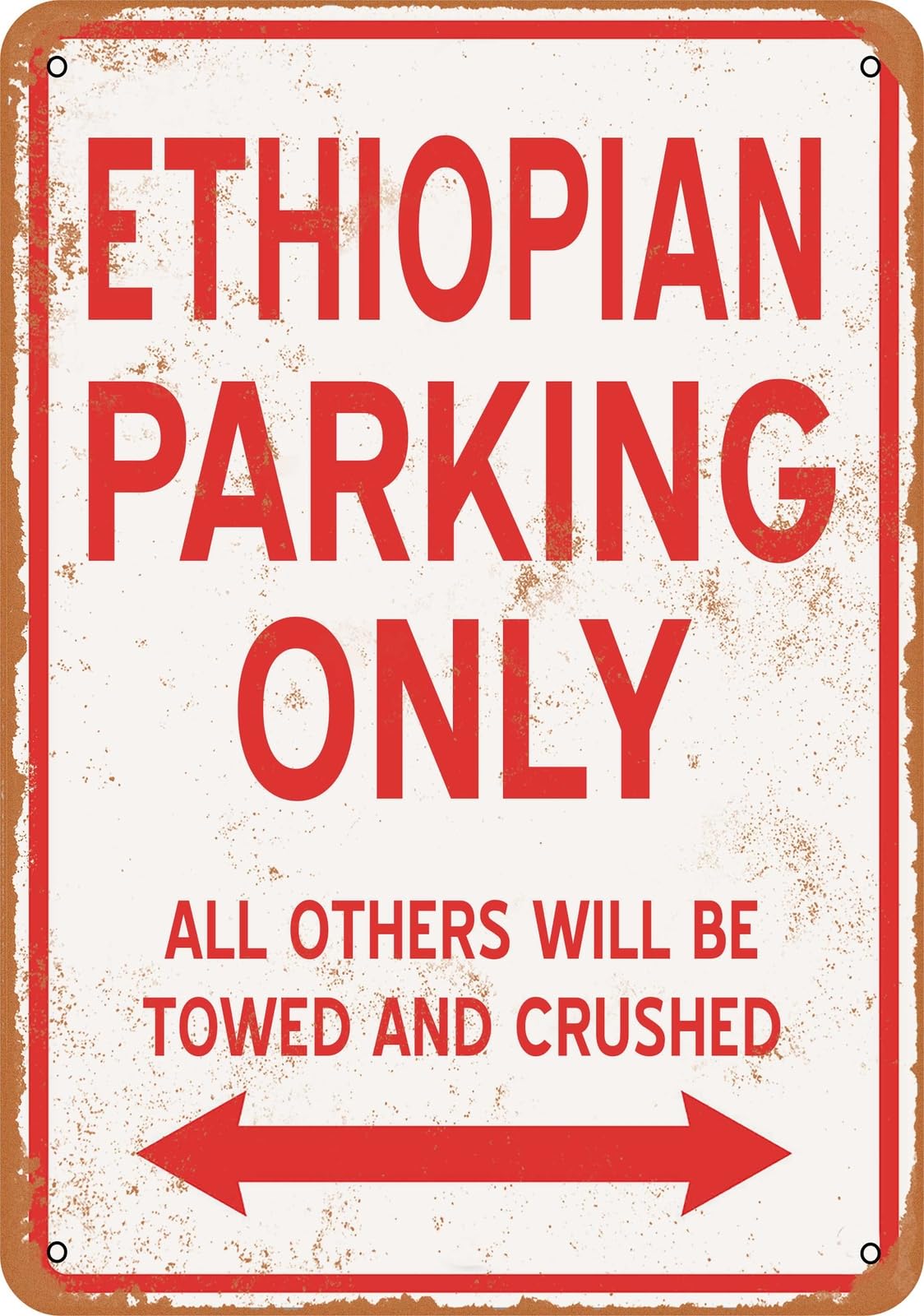 Metal Sign - ETHIOPIAN PARKING ONLY - Vintage Look home decor