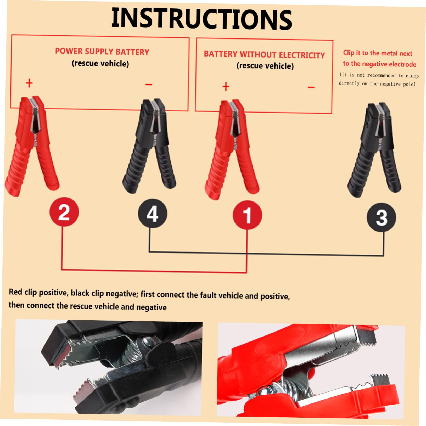 Câble Urgence pour Voiture Démarrage Urgence Pince Crocodile Renforcée Utilisation