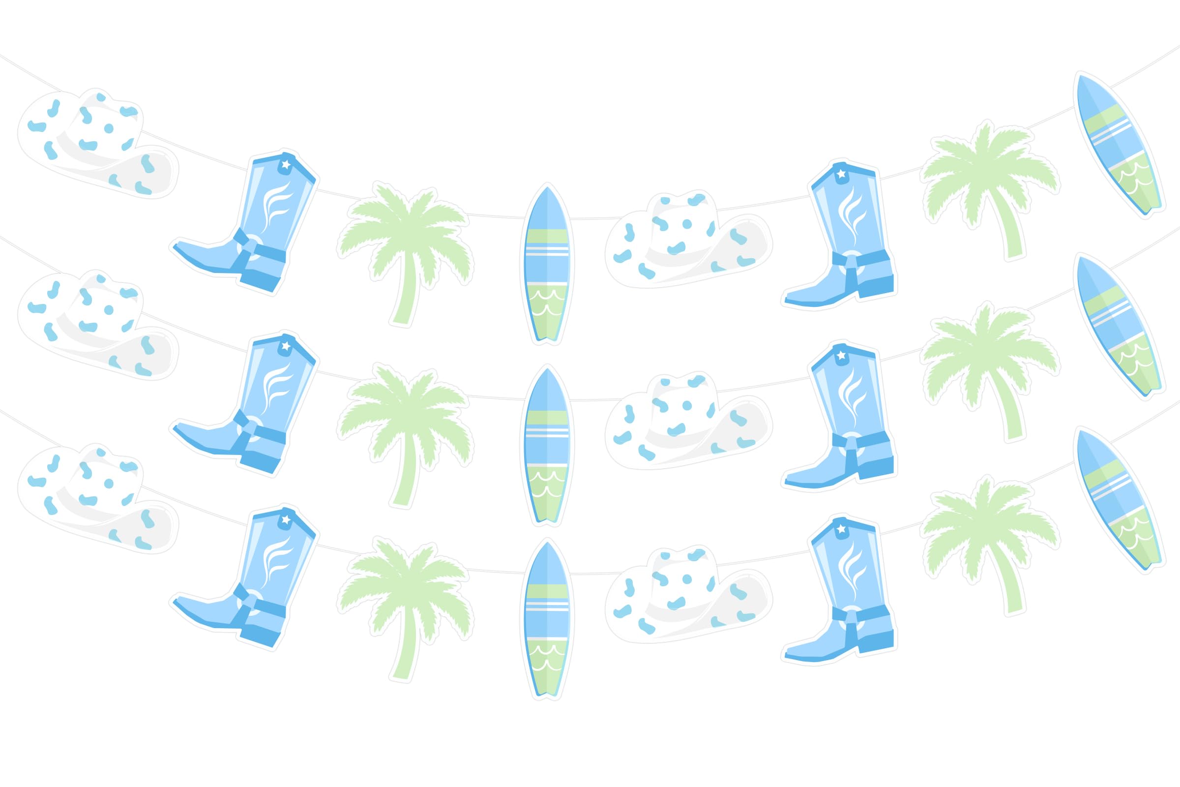 Sursurprise Coastal Cowgirl Bachelorette Decorations, 3Pcs Coastal Cowgirl Banner for Last Toast on The Coast Coastal Beach Bach Western Cowgirl