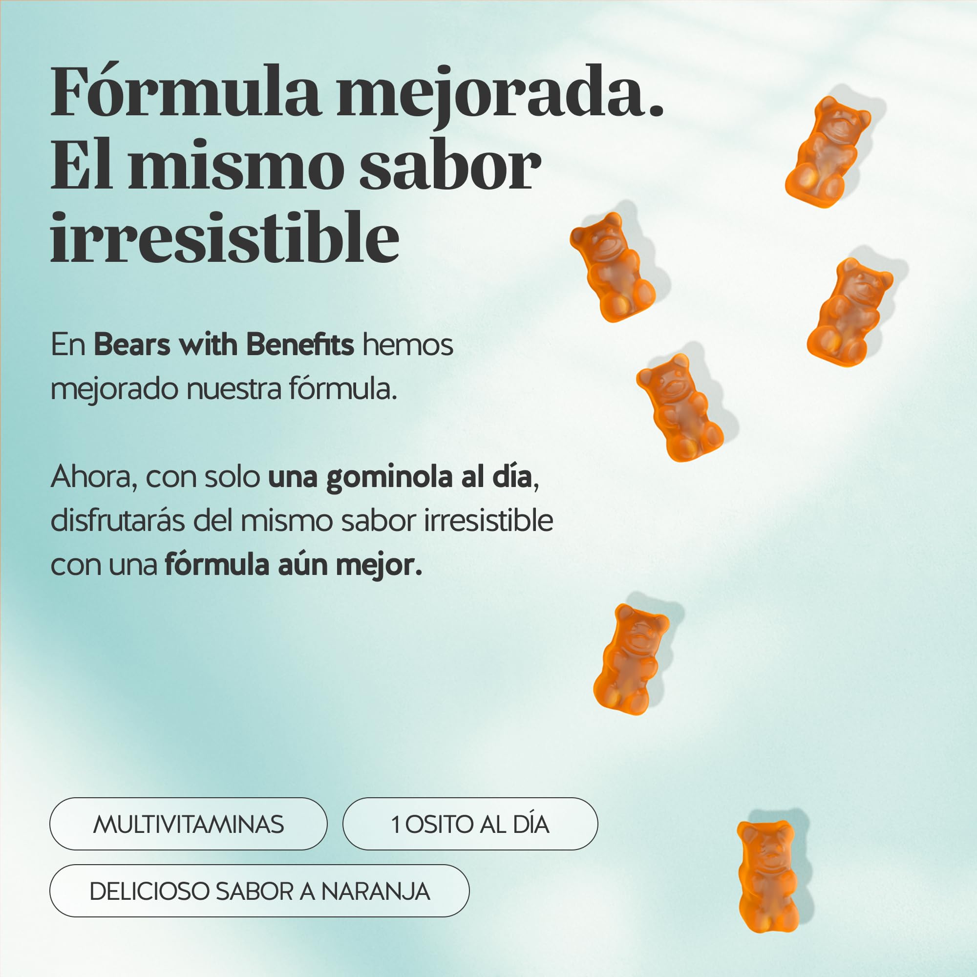 All-in-One Multivitamínico gominola para niños +4 años - Refuerzo del sistema inmunitario - Con vitaminas B12, C, D, E y yodo - 90 unidades (3 meses) - Sin azúcar añadido, Vegano - Bears with Benefits