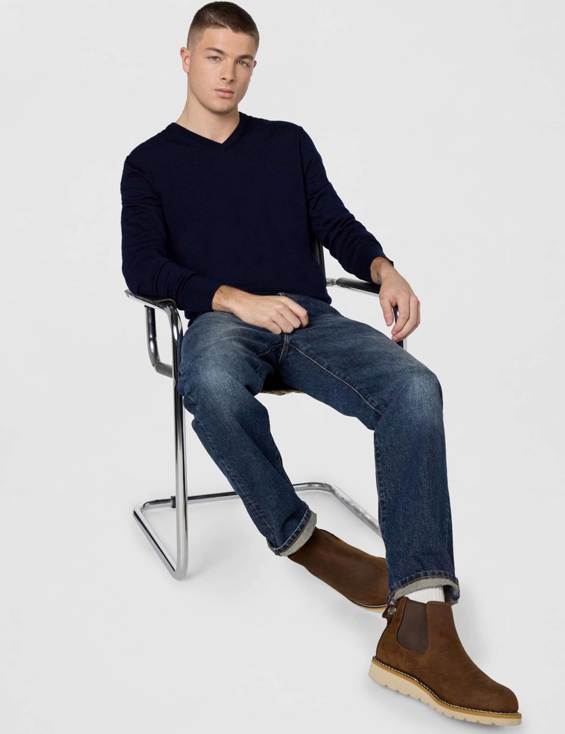 Calvin Klein Extra Fine Merino Wool Blend V-Neck Sweater Maglione Uomo (Pacco da 1)