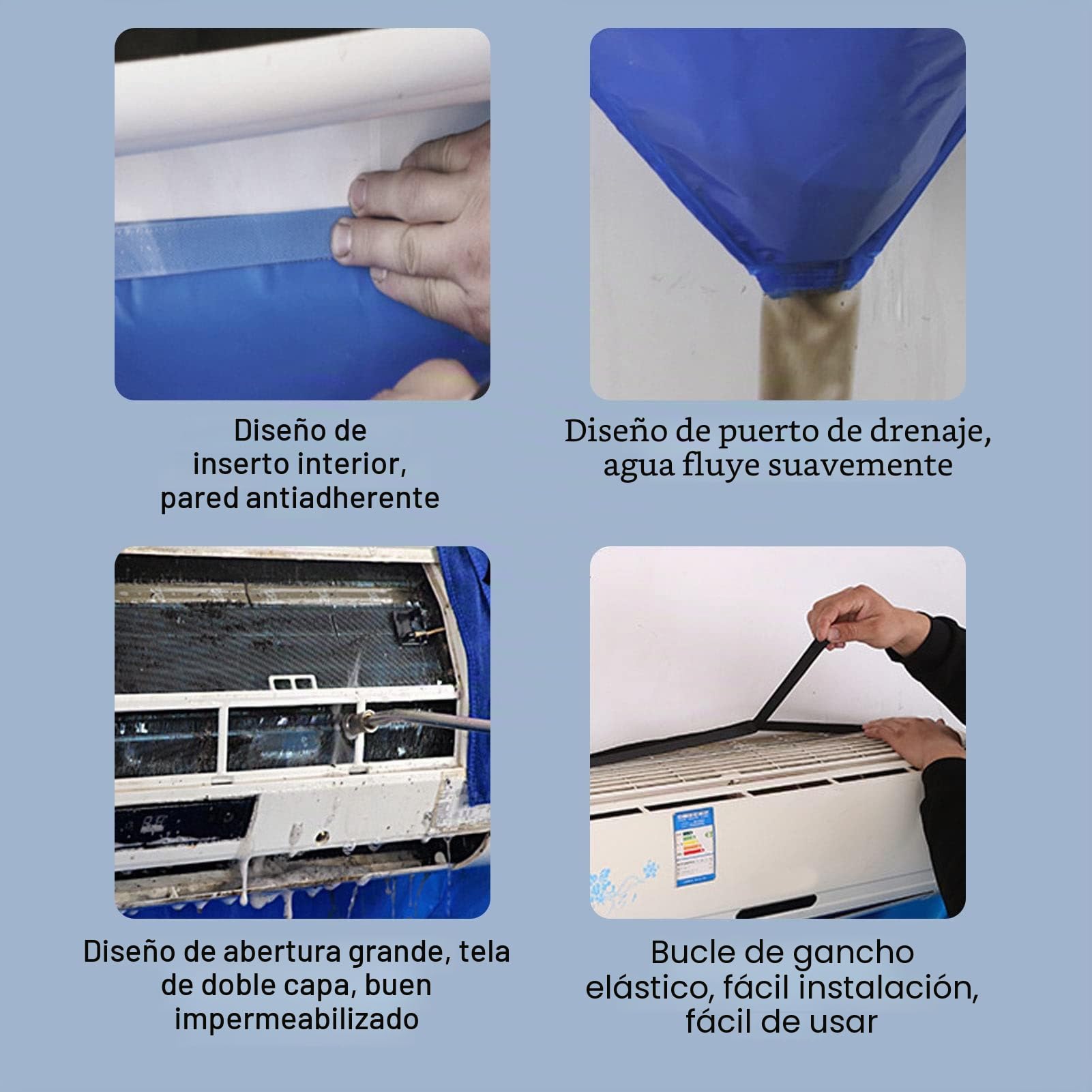 Cubierta De Limpieza De Aire Acondicionado, Impermeable, A Prueba De Fugas, Espesar, Doble Capa, Universal, Juego De Limpieza De Aire Frío, Bolsa De Servicio De Lavado De Aire Acondicionado, Funda Pro
