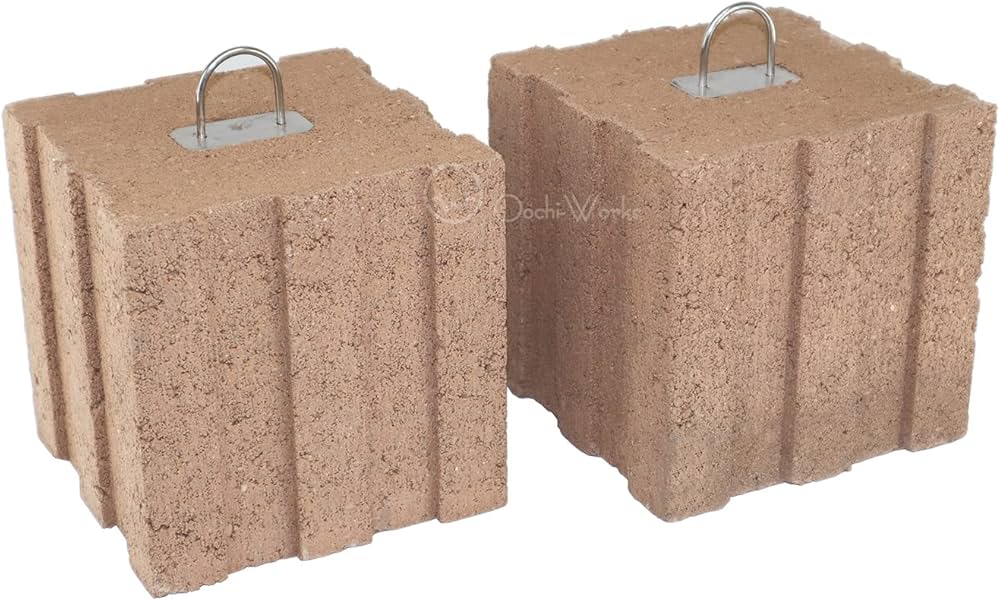 Amazon.co.jp: ウェイトブロック ブラウン 2個セット リング付き