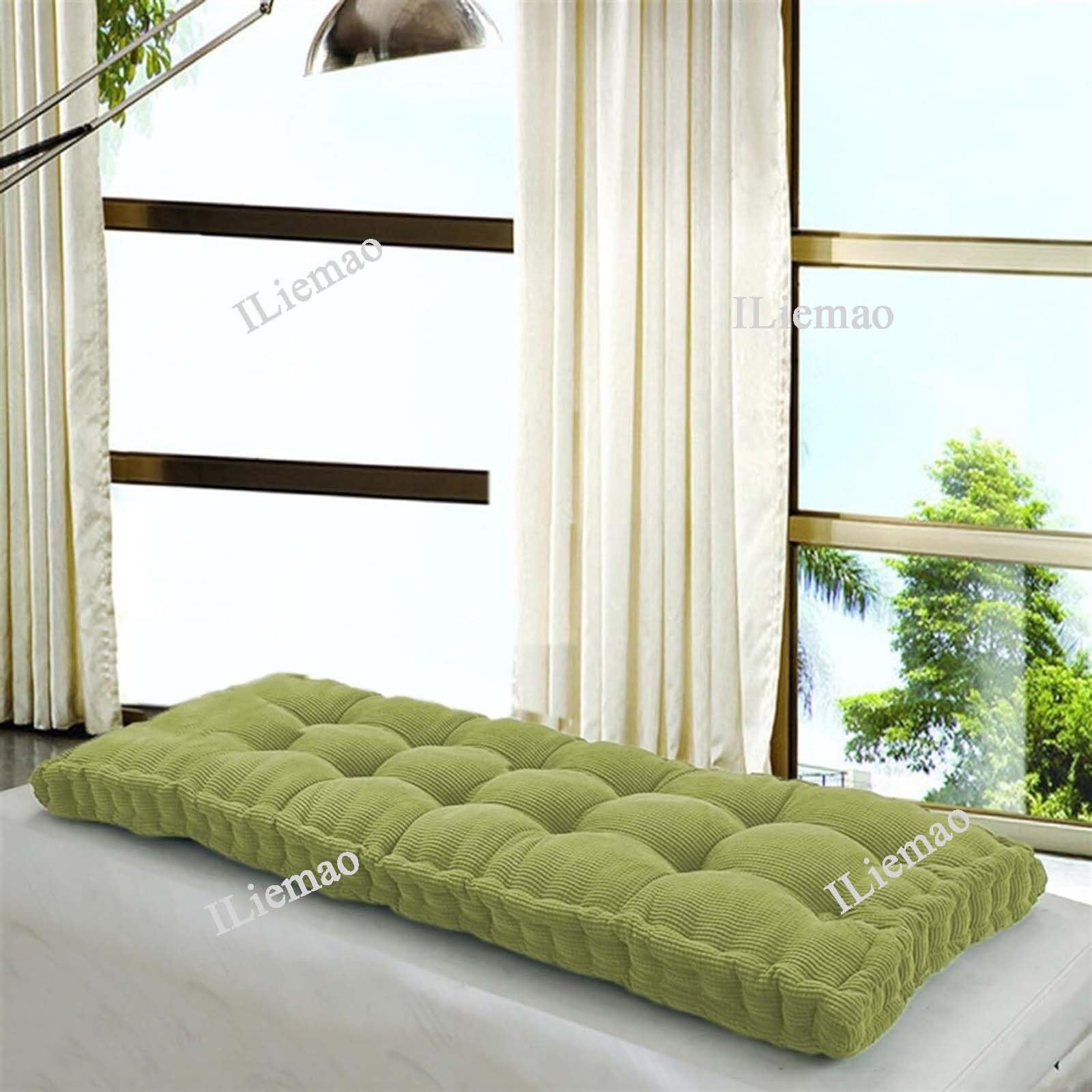 Balancelle de porche d'extérieur avec dossier pour jardin et terrasse - Hamac en rotin 2 places - Vert - 119,4 x 35,6 cm