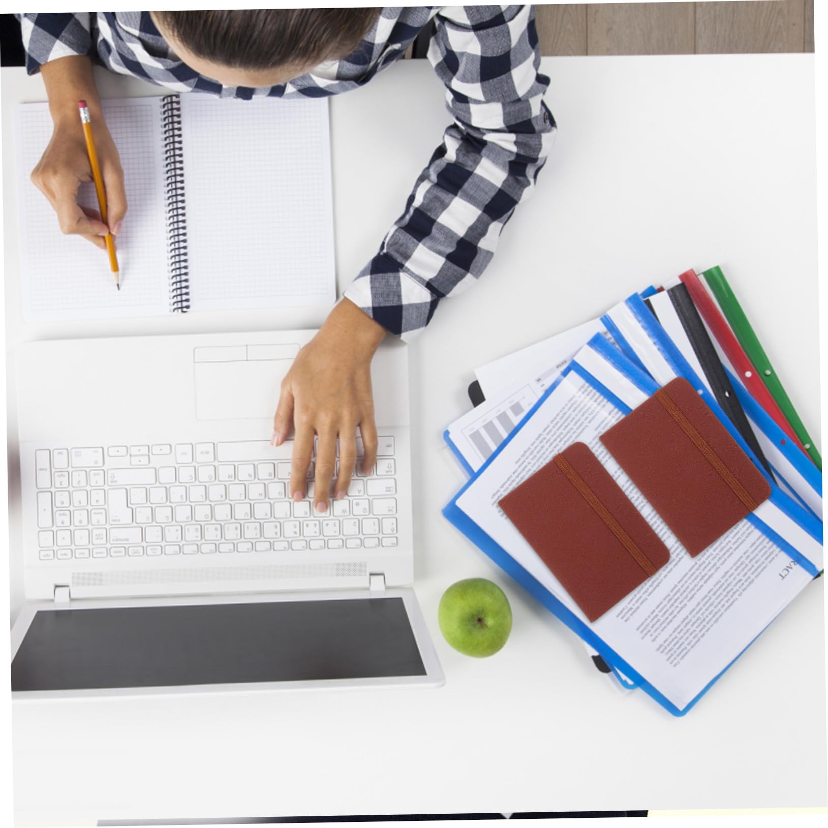 TEHAUX Carnet de Poche à Couverture Rigide A7 Marron, Lot de 10