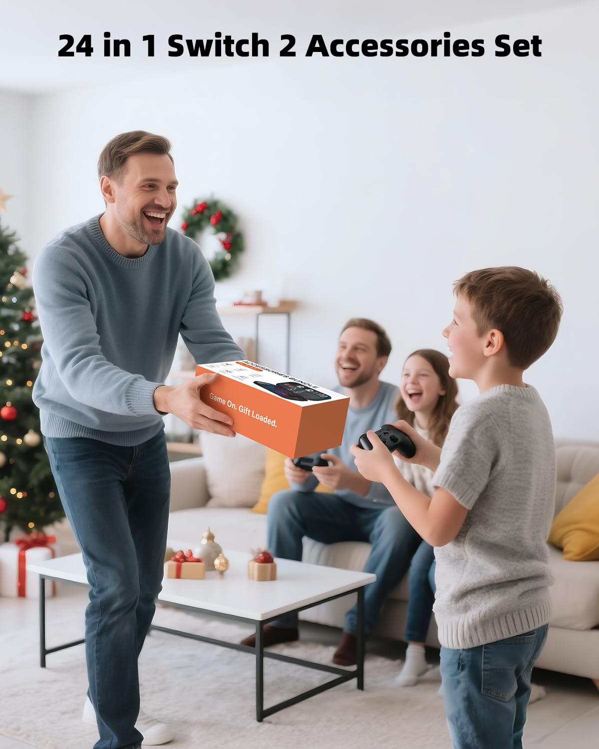 Switch 2 Accessories Bundle for switch 2, 24 in 1 Kit, switch 2 slim Case, 2 Screen Protector, Charger Dock for switch 2 with Cable, 2 Steering Wheel, for Joycon 2 Protective Shell & 2 Grip, 8 Thumb Grips, 2 Game Card Case Included - Switch 2 Accessory Kit - Image 7