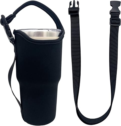 Wakaka Bolsa de neopreno 3 en 1 de 30 onzas, bolsa de soporte para botellas de agua con correa para el hombro, apta para YETI, Rtic, Atlas, Ozark