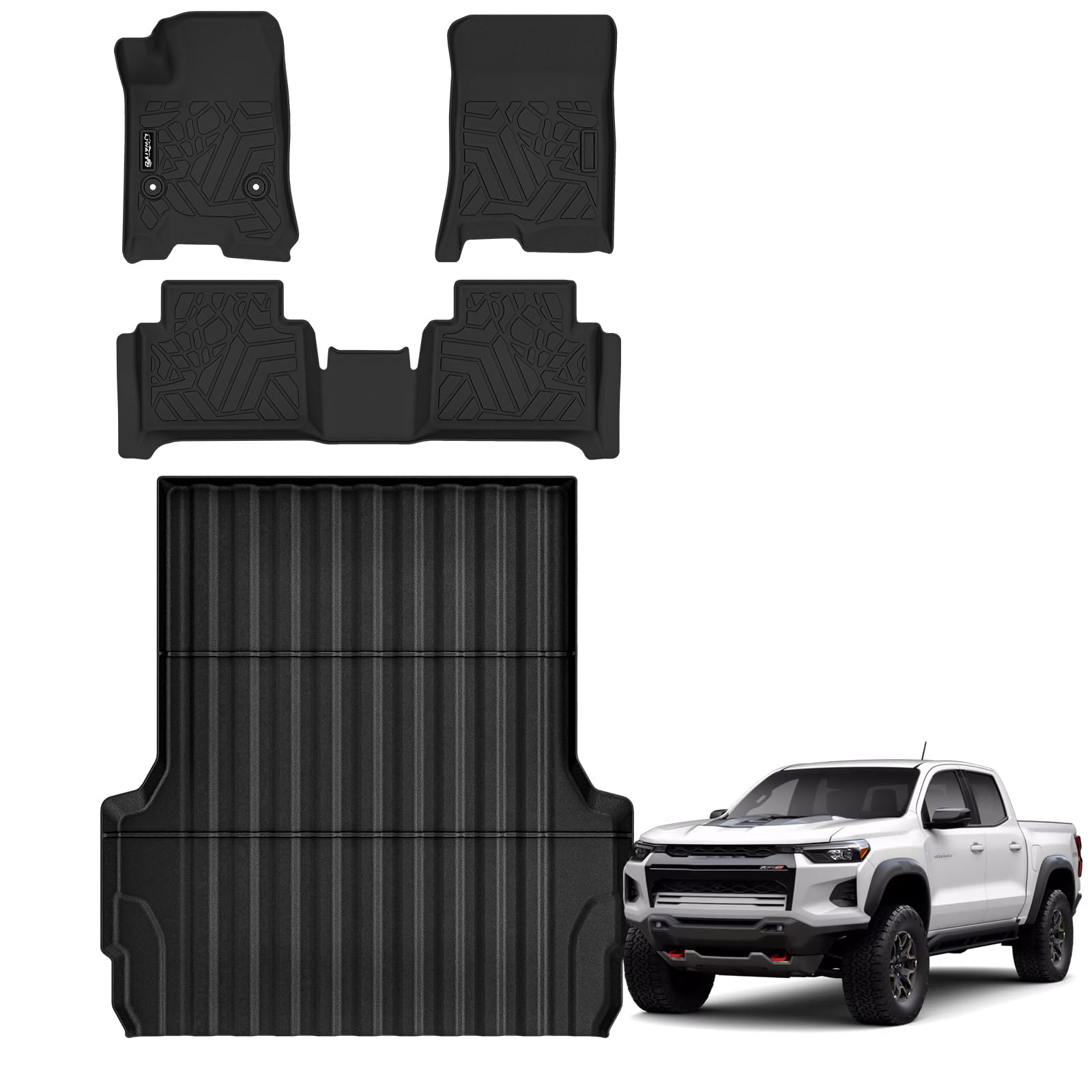 LJWAITO Floor Liners & Cargo Liners & Backrest Mat for 2016-2025 2026 Dodge Durango 6 Seats-2 Row Bucket Seat，TPE All Weather Protection Car Floor Mats with Trunk Mat Covering The Backrest — view 43