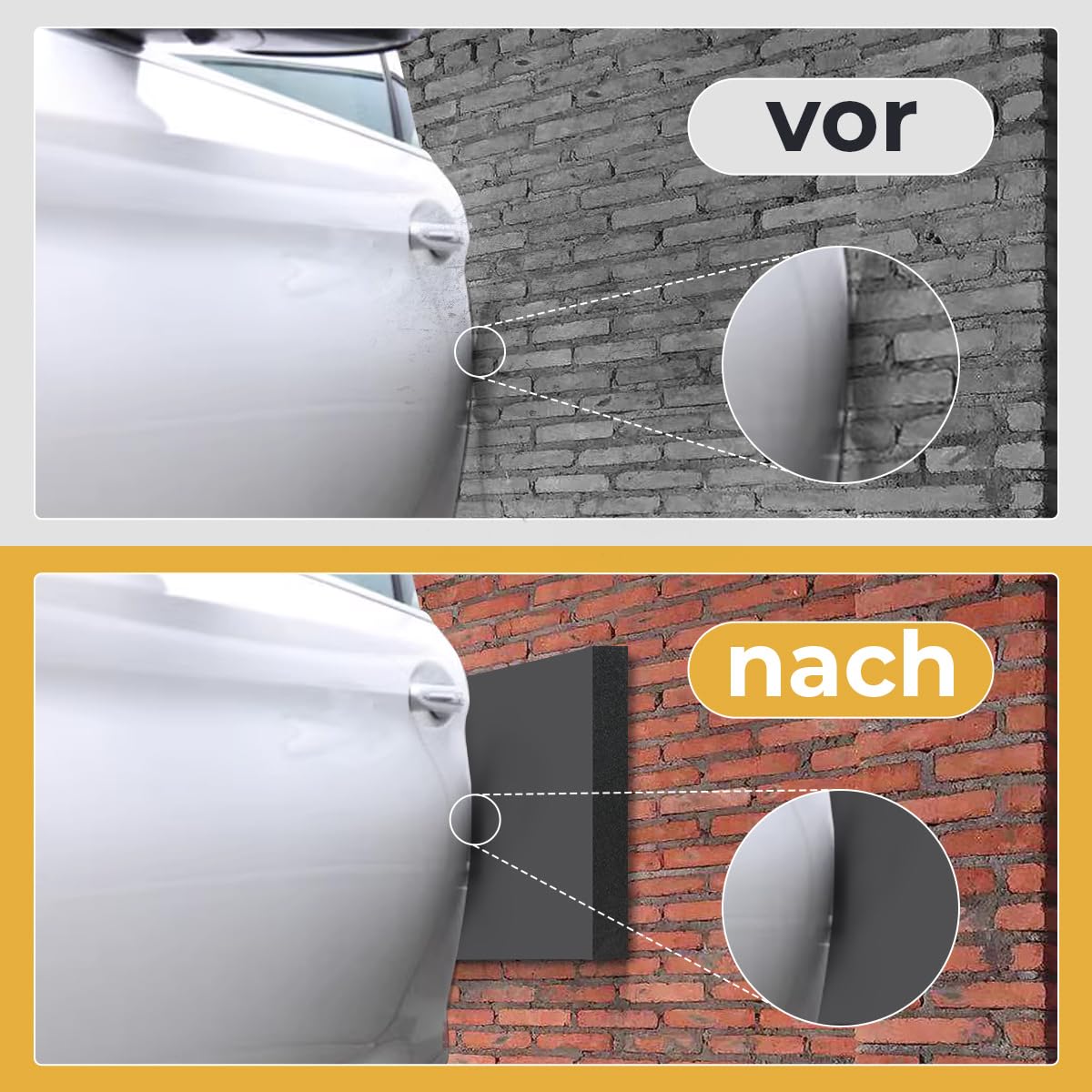 4 Protezioni Da Parete Per Garage In Schiuma EVA – Anticollisione 30x10x3 Cm – Autoadesive Per Portiere Auto – Proteggi Muro