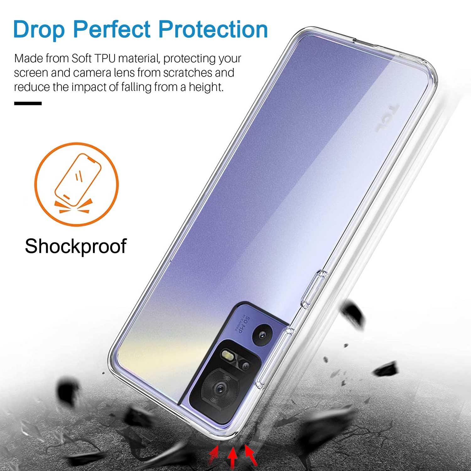 Per TCL 40 SE custodia 6.75 pollici custodia morbida in Silicone TPU trasparente per TCL 40 SE Funda per TCL 40 se Coque trasparente  202192403