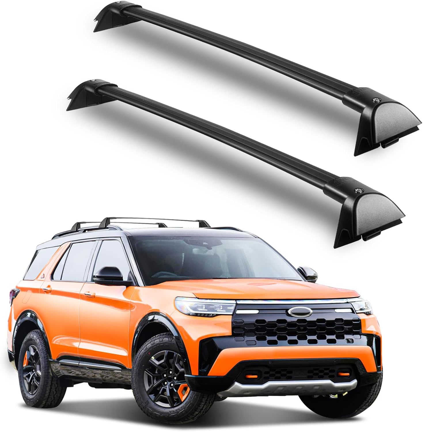 Heavy Duty Roof Rack Cross Bars Fit for Ford Explorer 2020–2026, 330 lbs All Aluminum Adjustable Crossbars for Kayak, Bike, Cargo Carrier & Luggage
