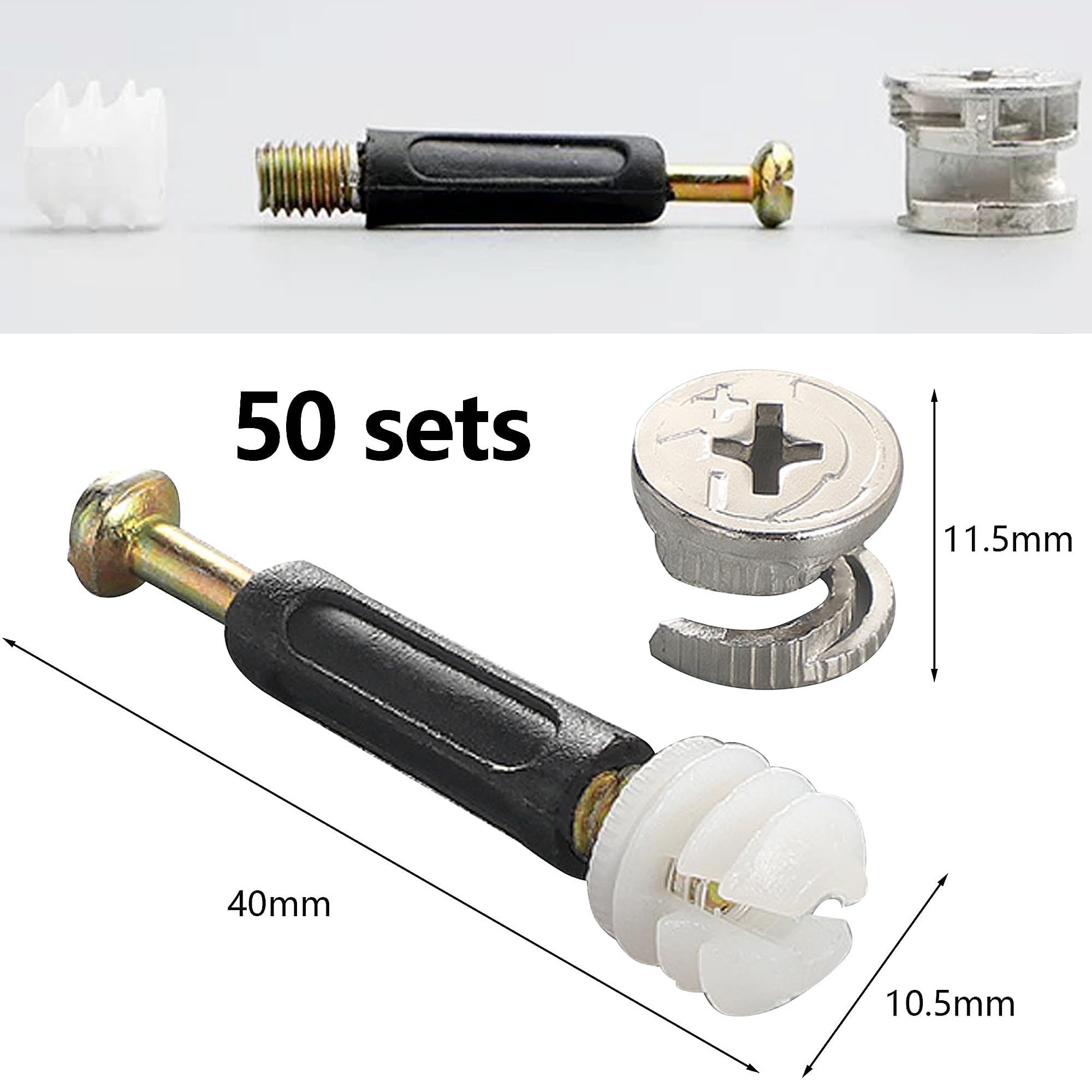100 Pièces Connecteurs Meuble Minifix - Marque BK - Pour Assemblage Armoire Et Meuble