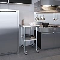 Vista 597 de Mesa de trabajo de acero inoxidable, mesa de metal