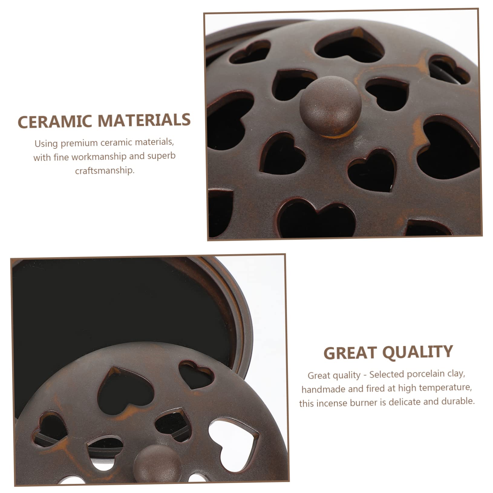 Bruciatore Incenso Ceramico Retrò, Ornamento da Tavolo | Incensiere in Ceramica, per Decorazione Negozio e Casa, Design Antico Bronzo, Uso Interno