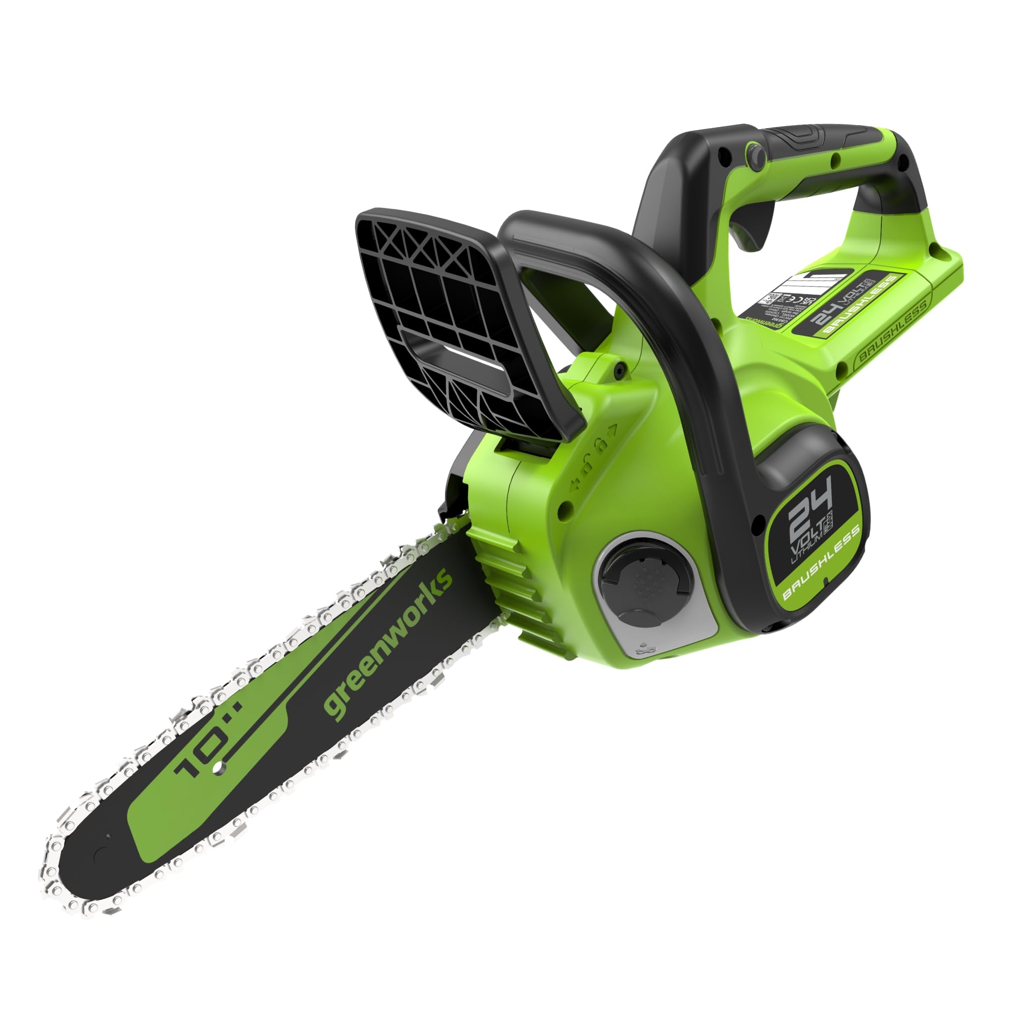 Greenworks 24V 10in Cordless Chainsaw, 25cm Brushless Electric Battery Chainsaw with Automatic Oiler, 7.8m/s Chain Speed, Tool only — image 1