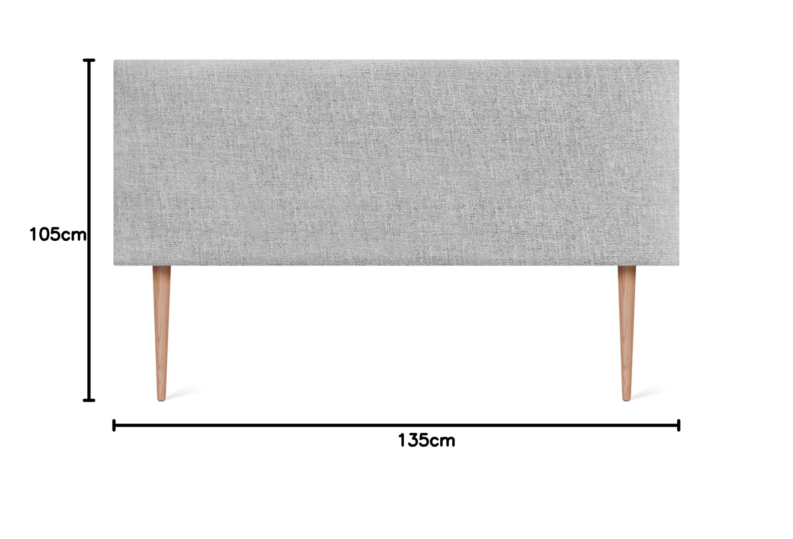 DHOME Zagłówek z naturalnego lnu gładka tapicerowana głowa łóżko sypialnia nowoczesny top trend (perłowa pościel, 135x105 cm z nogami (łóżka 120/135/140))
