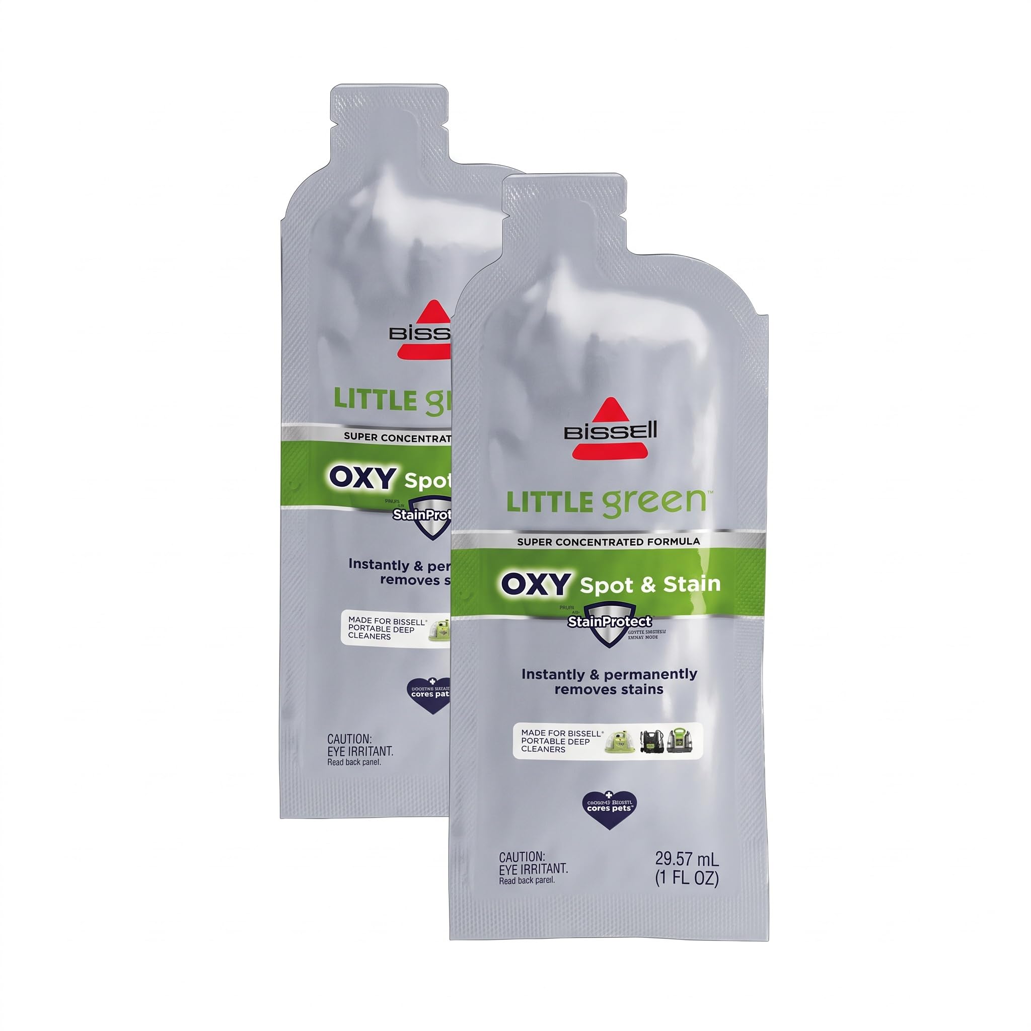 NEW BISSELL Little Green Pro Oxy Spot &amp; Stain Super Concentrate Cleaning Formula for Portable Deep Cleaners,6 Super Concentrate Pouches,(Pack of 2)