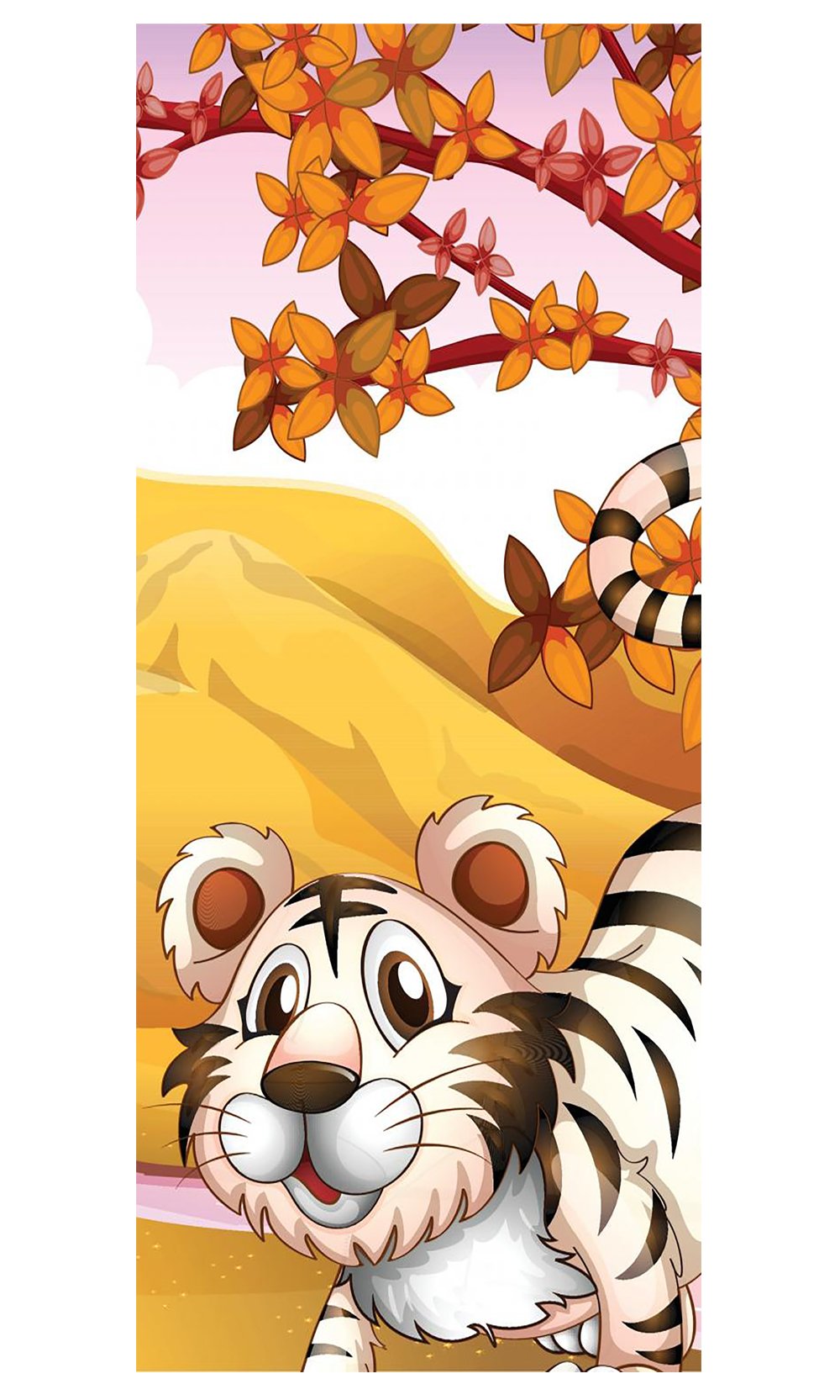 Photo de porte tigre dessin animé pour offrir un compagnon géant à votre enfant
