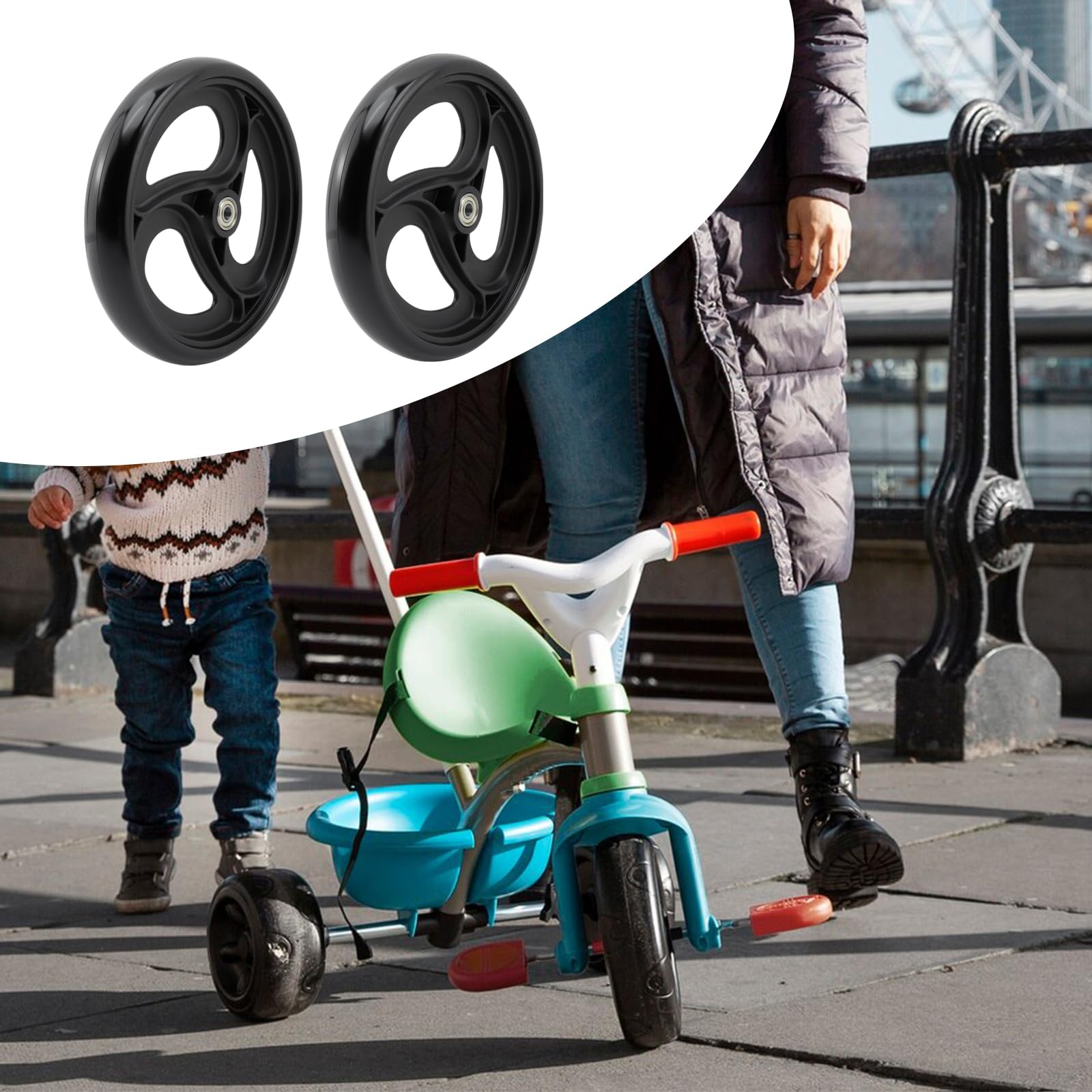 Semetall 2 ruedas de repuesto para silla de ruedas para andadores, ruedas delanteras antideslizantes de 8 pulgadas, ruedas delanteras de goma de repuesto para silla de ruedas, ruedas, ruedas,
