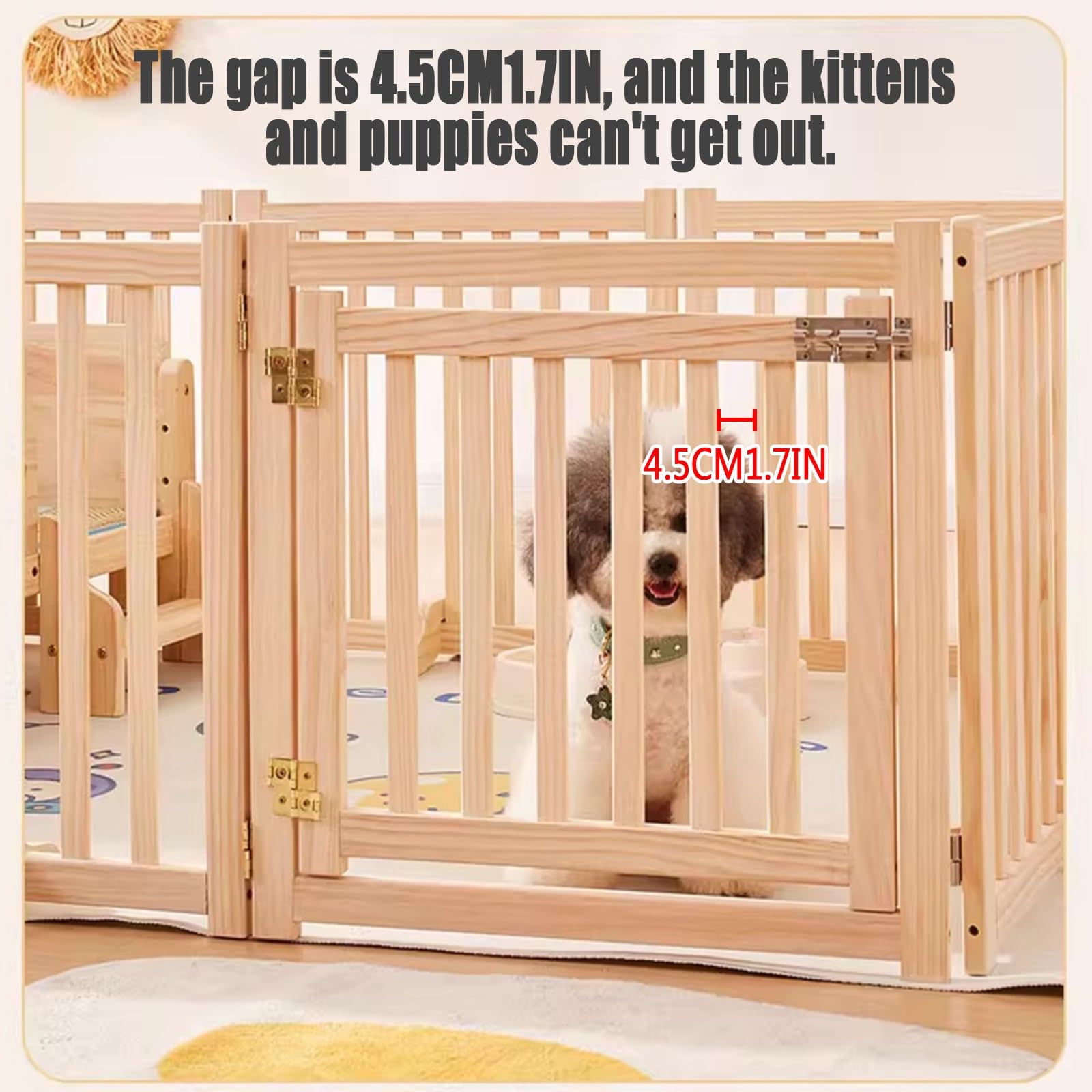 Corral para Perros, Parque Perros pequeños, Interior for Mascotas，Patio de Juegos para Gatos, Conejos y Hurones, Jaula Modular Transparente, con Paneles antiescalada(43cm/16.9in,1 Piece)