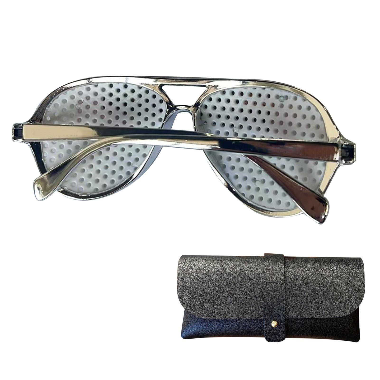 Hiborth Vision Correction Glasses, Pinhole Glasses for Improving Vision, Distance & Myopia Support Eye Protection Exercise Eyewear (D)