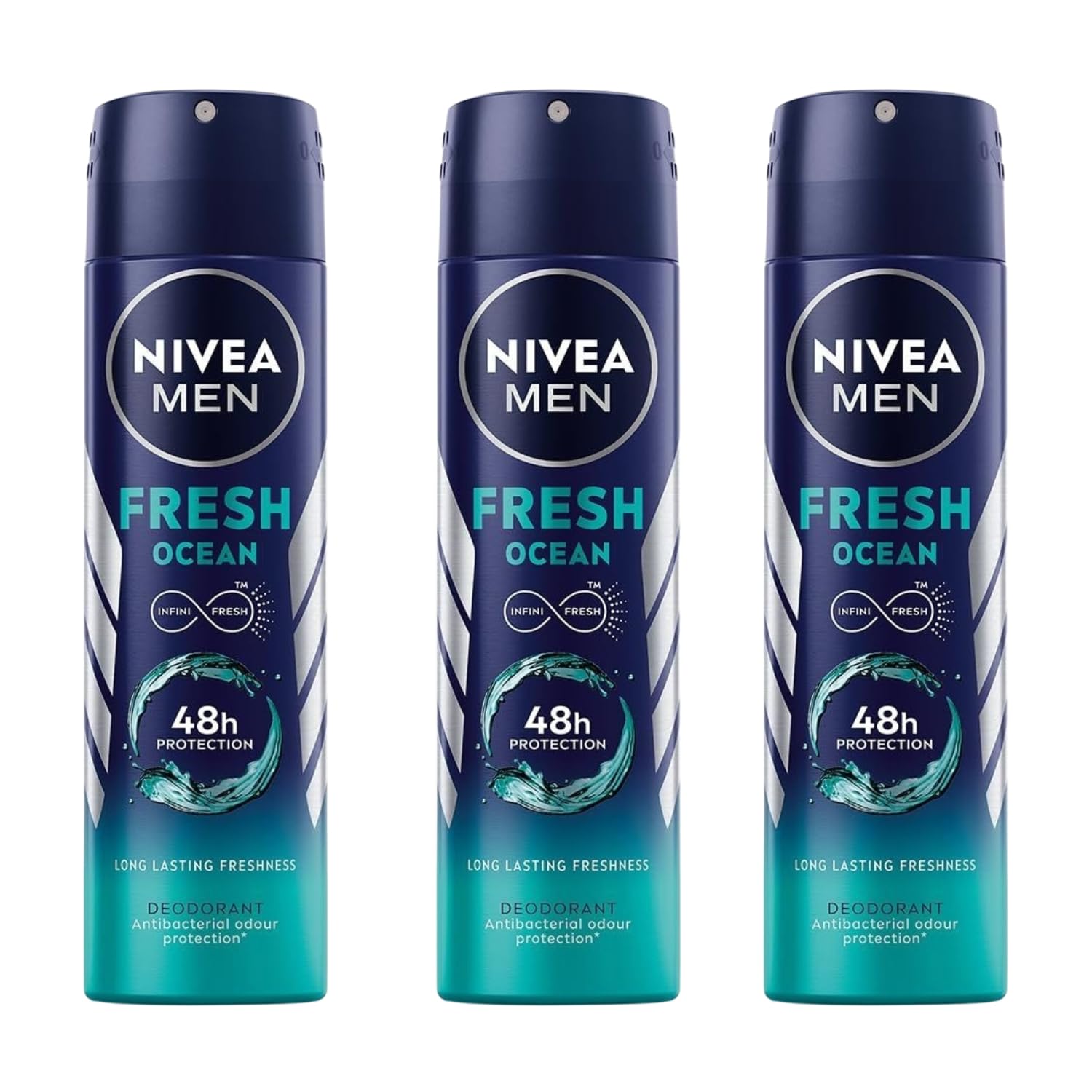 NIVEA MEN Fresh Ocean Deodorant Spray, 150ml, Pack of 3