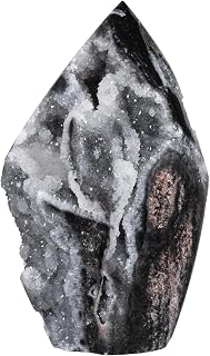 rockcloud Natural Sphalerite Crystal Flame Shaped Tower Stone, Irregular Healing Crystal Tower Obelisk for Home Decoration, 0.44-0.66 lb