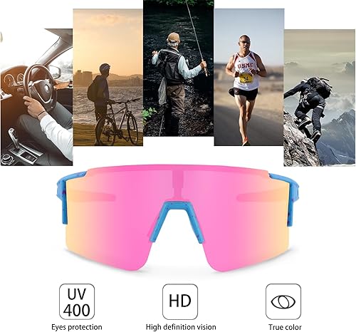 Vista 14 de OULAIQI Cycling Sunglasses Polarized Sunglasses for Cycling Men Women with 1 Lens or 3 Interchangeable Lens Baseball Glasses