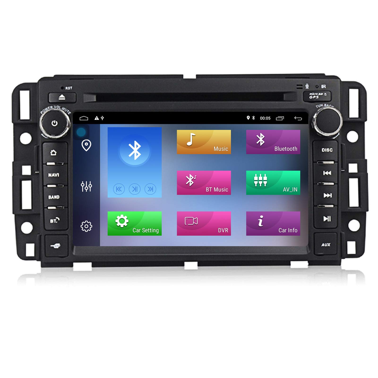 MekedeTech Android 11 Car Radio Stereo 7 inch Touch Screen with CD/DVD Player for GMC Sierra Yukon Chevrolet Buick Chevy Silverado Built in CarPlay Support BT Steering Wheel Control WiFi