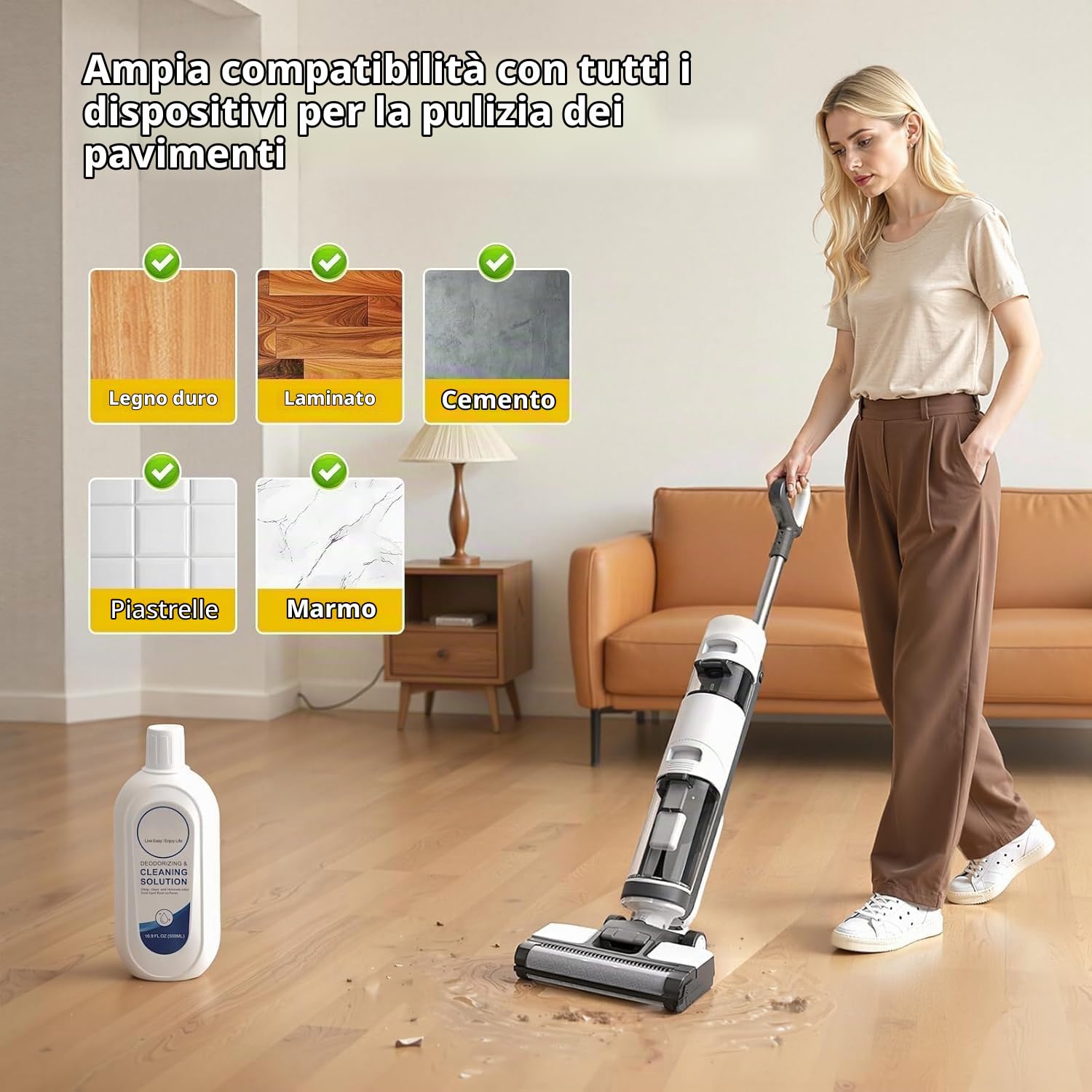 Soluzione detergente per aspirapolvere, confezione da 3, compatibile con aspirapolvere Tineco Wet Dry (iFLOOR e FLOOR ONE S5/S6/S7/S9), formula senza residui da 500 ml per pavimenti duri