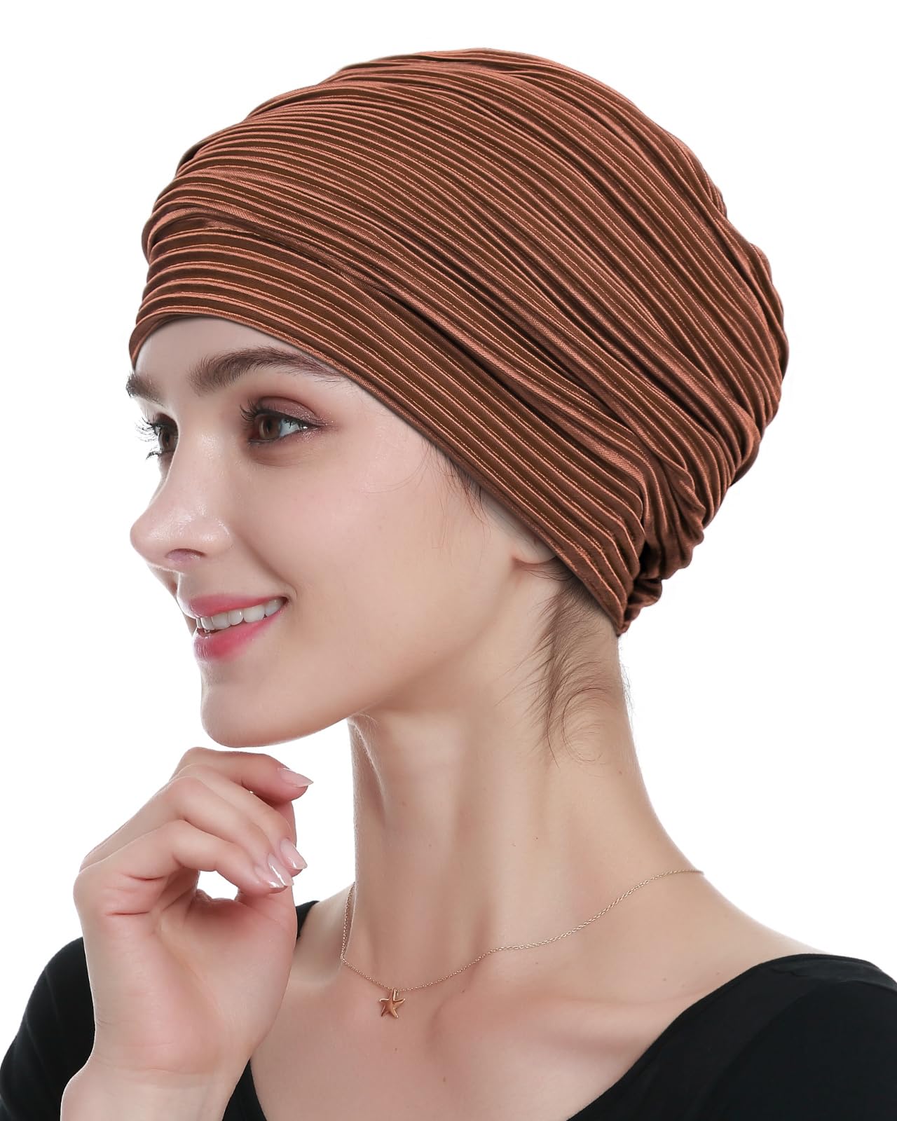 Alnorm Turbante plisado con clase, regalos de quimioterapia para mujer