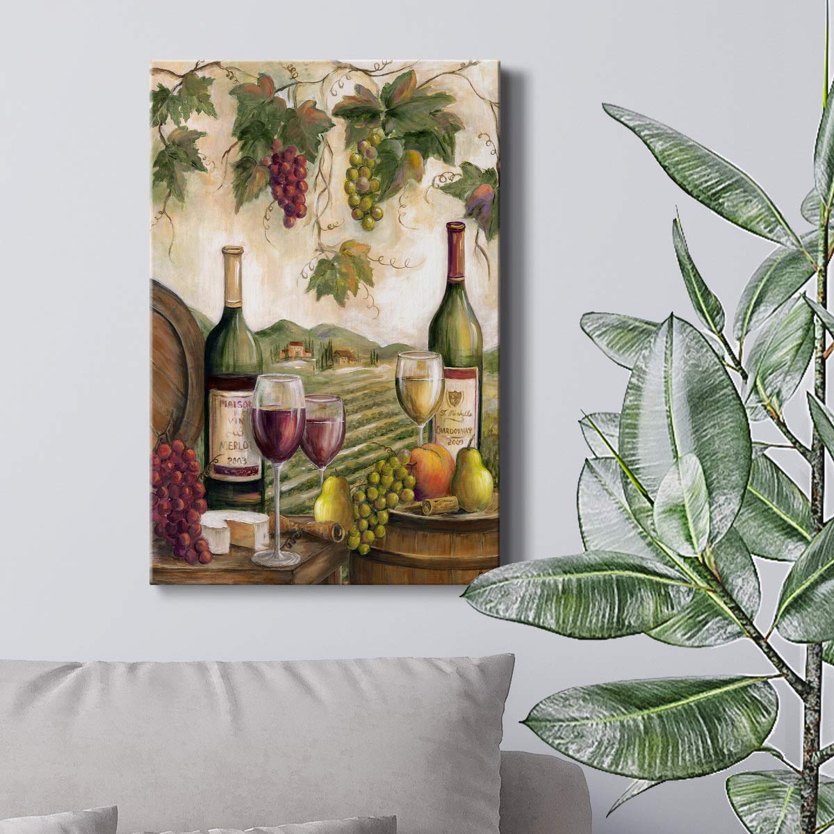 Amazon.co.jp: Renditions Gallery ヴィンヤードウォールアート、赤&白